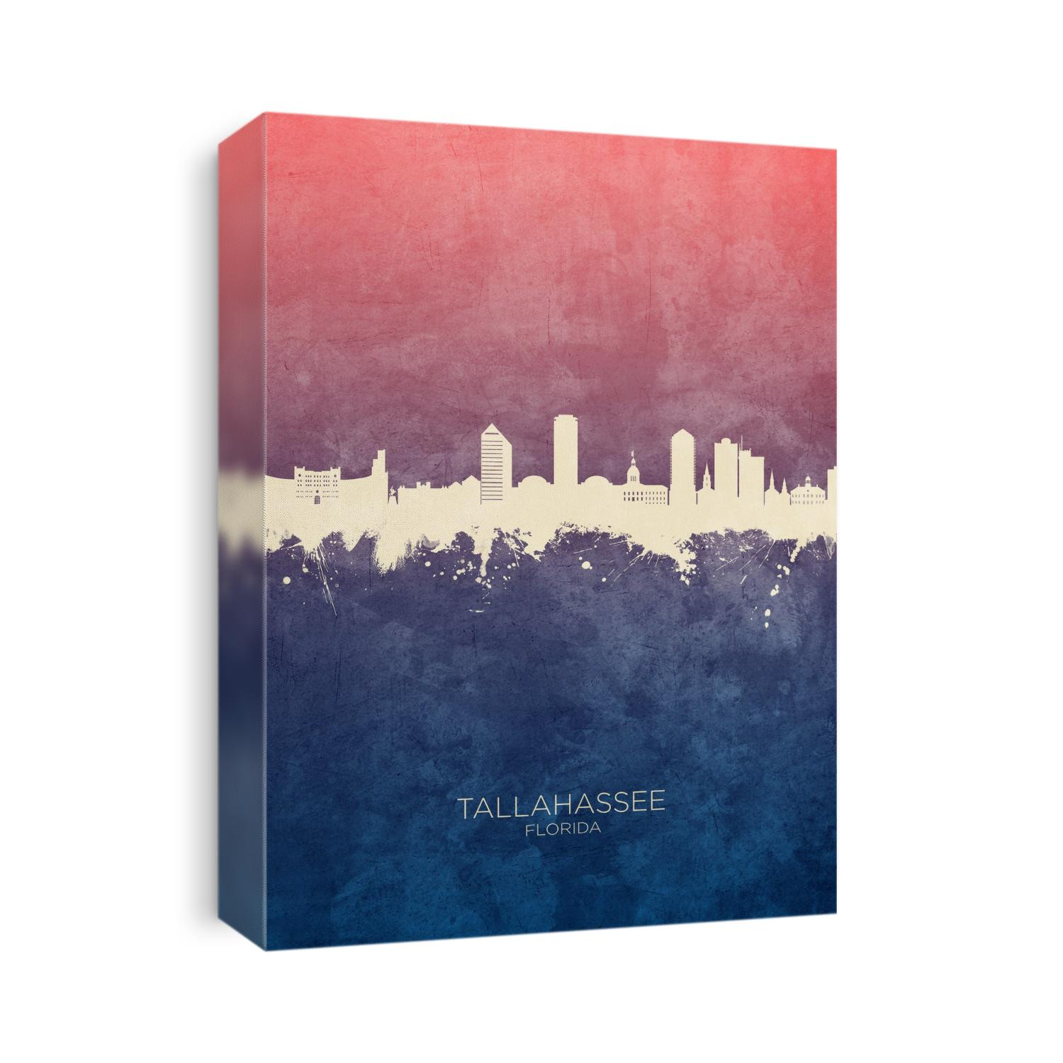 Watercolor art print of the skyline of Tallahassee, Florida, United States