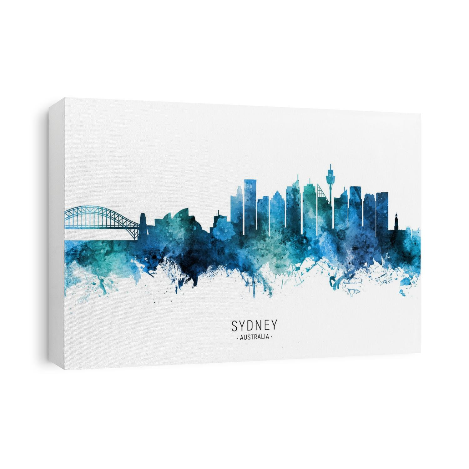 Watercolor art print of the skyline of Sydney, Australia