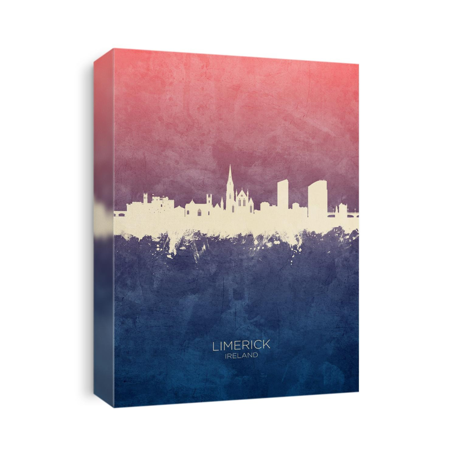 Watercolor art print of the skyline of Limerick, Ireland