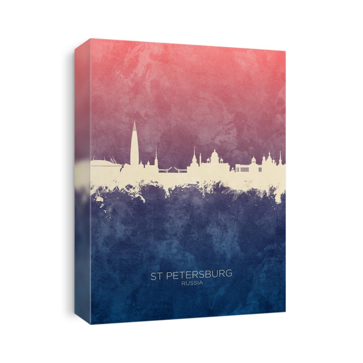 Watercolor art print of the skyline of St Petersburg, Russia