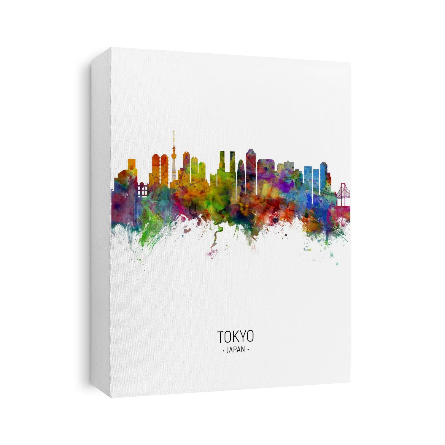 Watercolor art print of the skyline of Tokyo, Japan