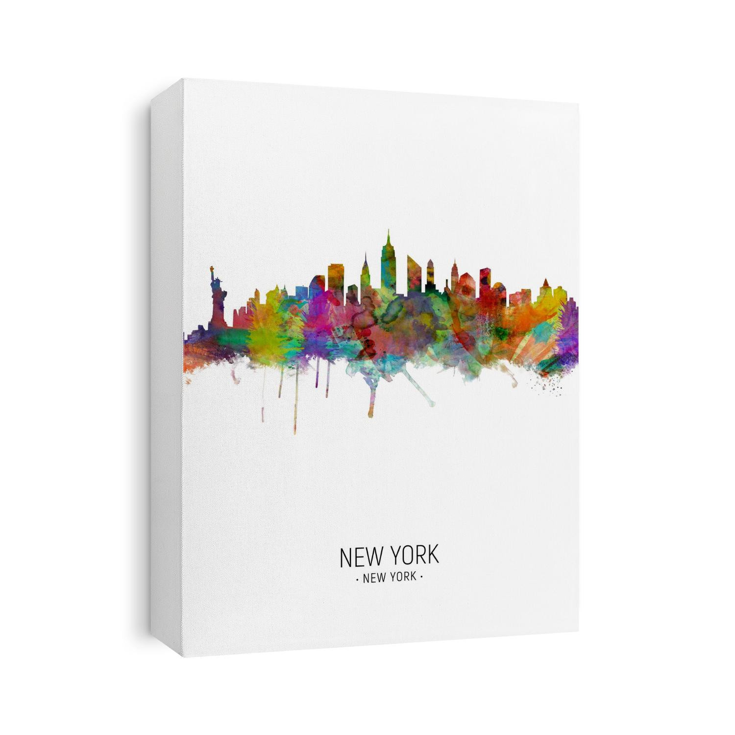 Watercolor art print of the skyline of New York City, United States