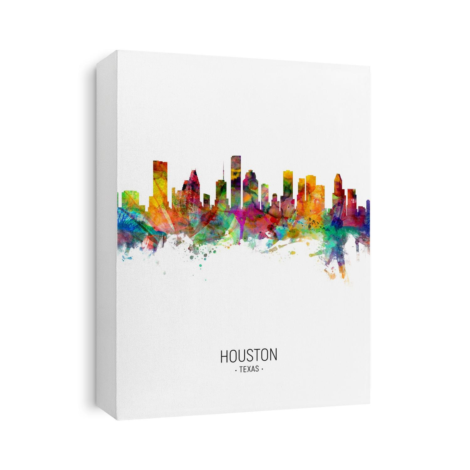 Watercolor art print of the skyline of Houston, Texas, United States