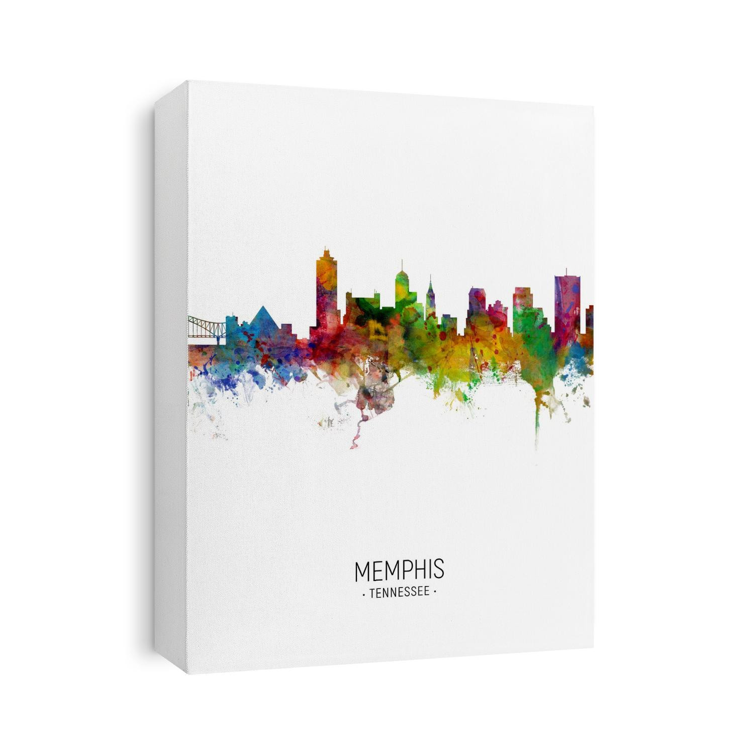 Watercolor art print of the skyline of Memphis, Tennessee, United States