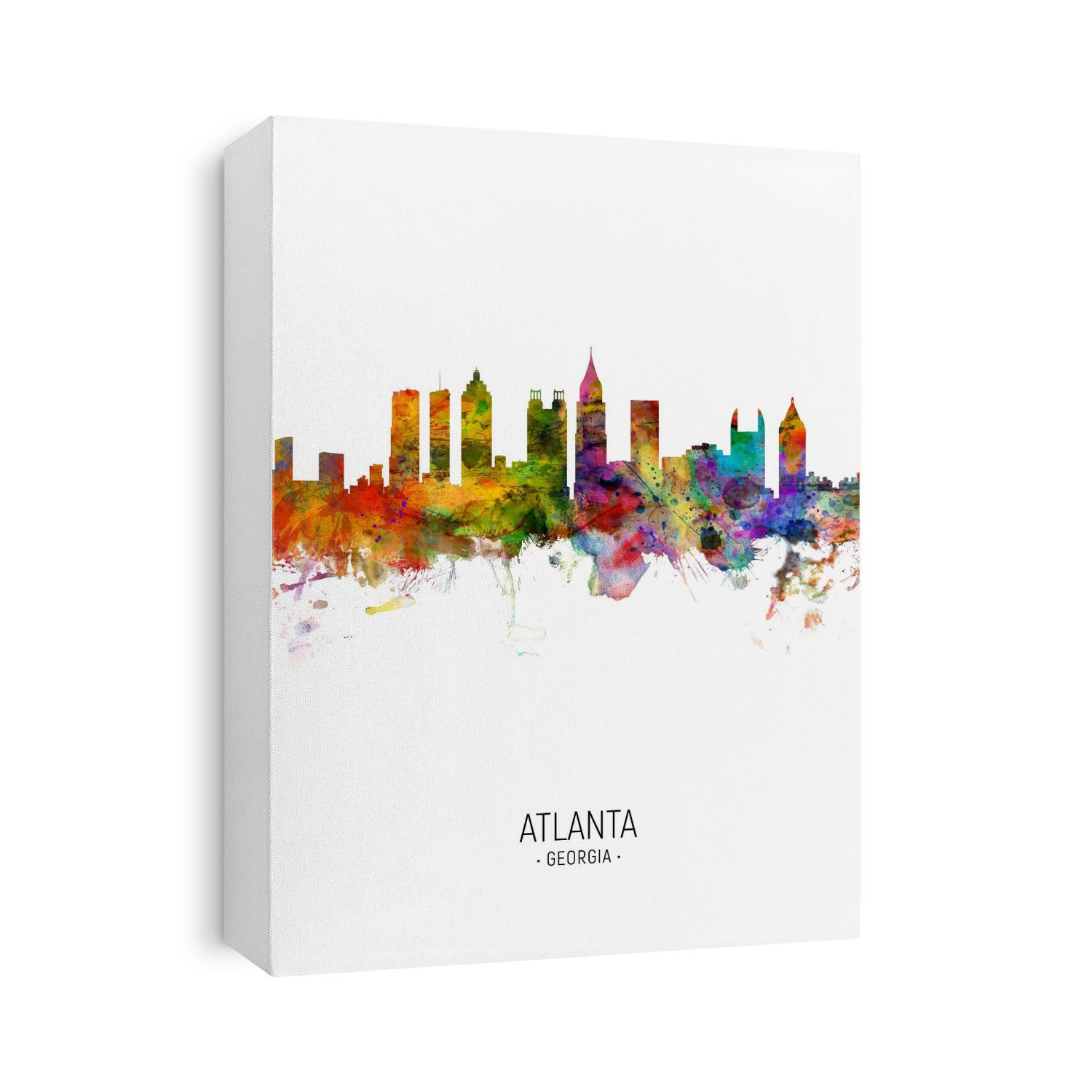 Watercolor art print of the skyline of Atlanta, Georgia, United States