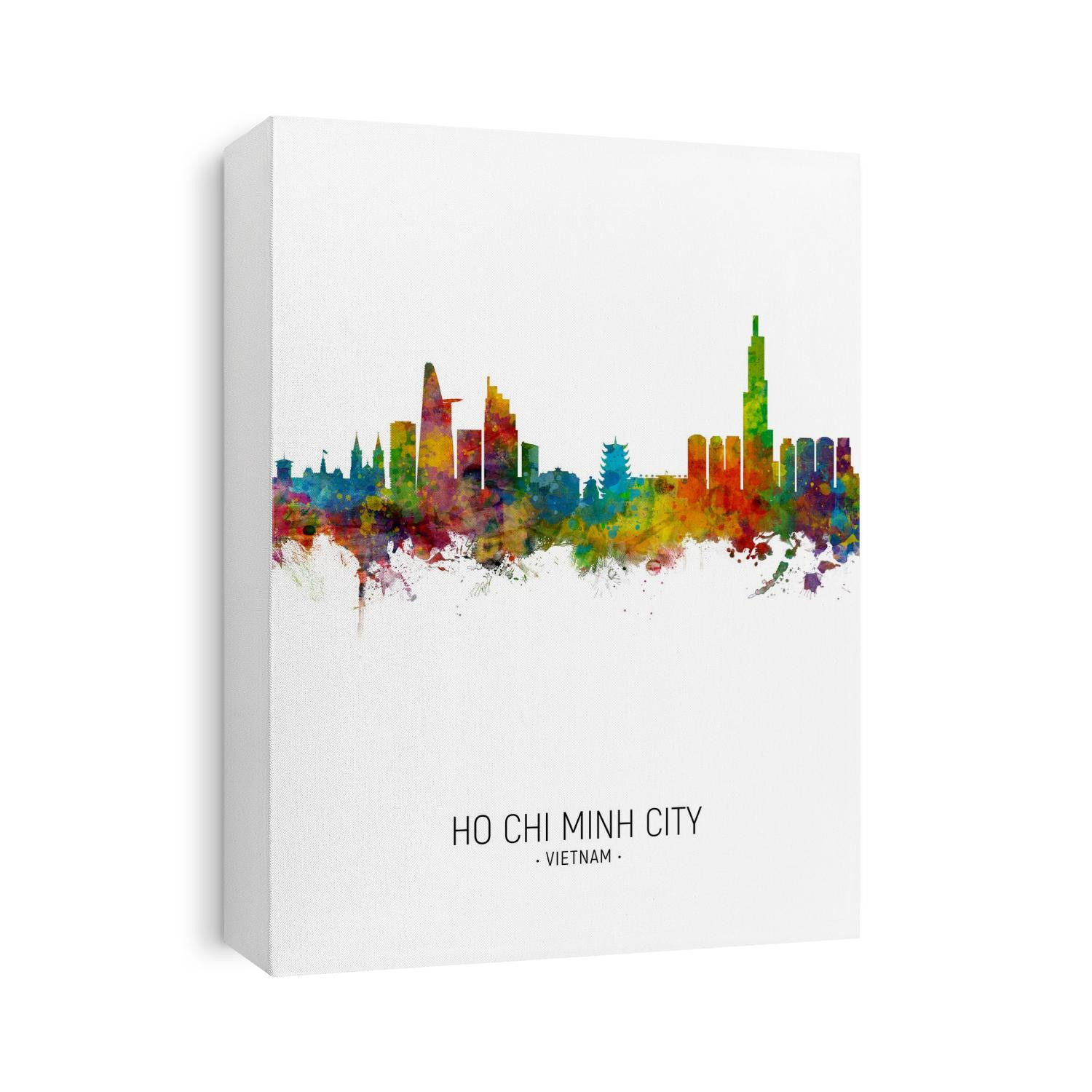 Watercolor art print of the skyline of Ho Chi Minh City, Vietnam