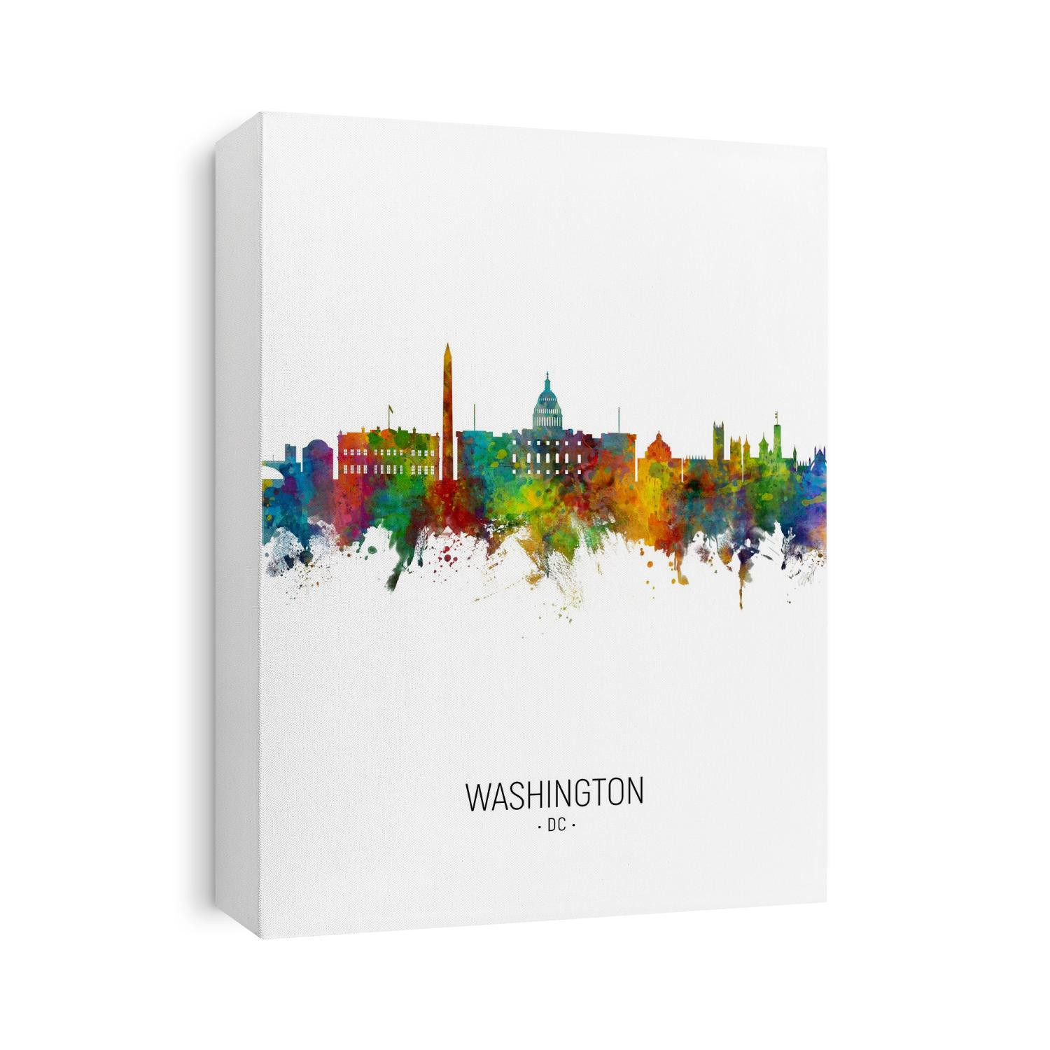 Watercolor art print of the skyline of Washington DC, United States