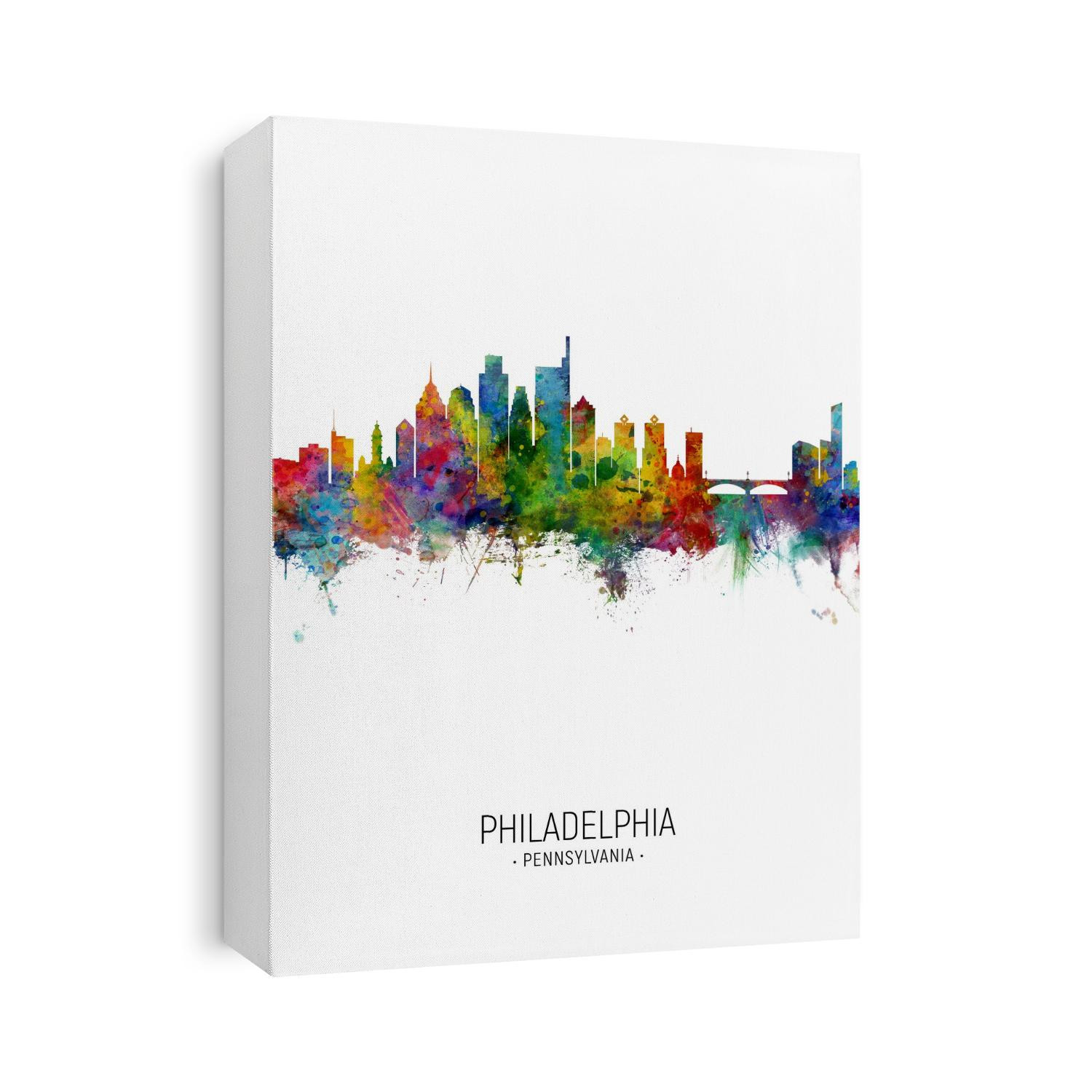 Watercolor art print of the skyline of Philadelphia, Pennsylvania, United States