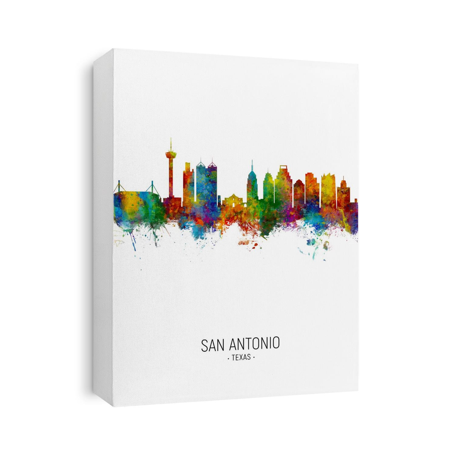 Watercolor art print of the skyline of San Antonio, Texas, United States