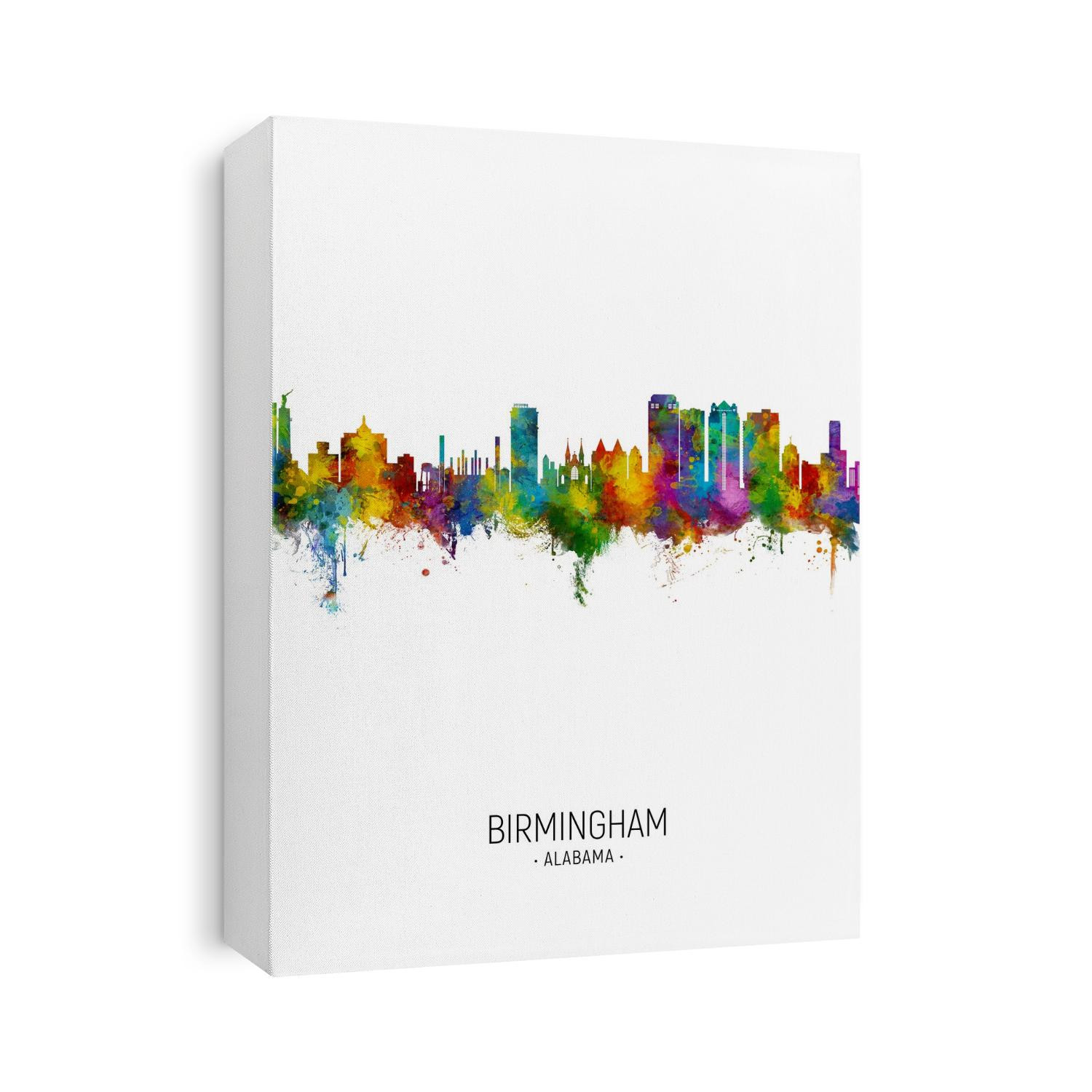Watercolor art print of the skyline of Birmingham, Alabama