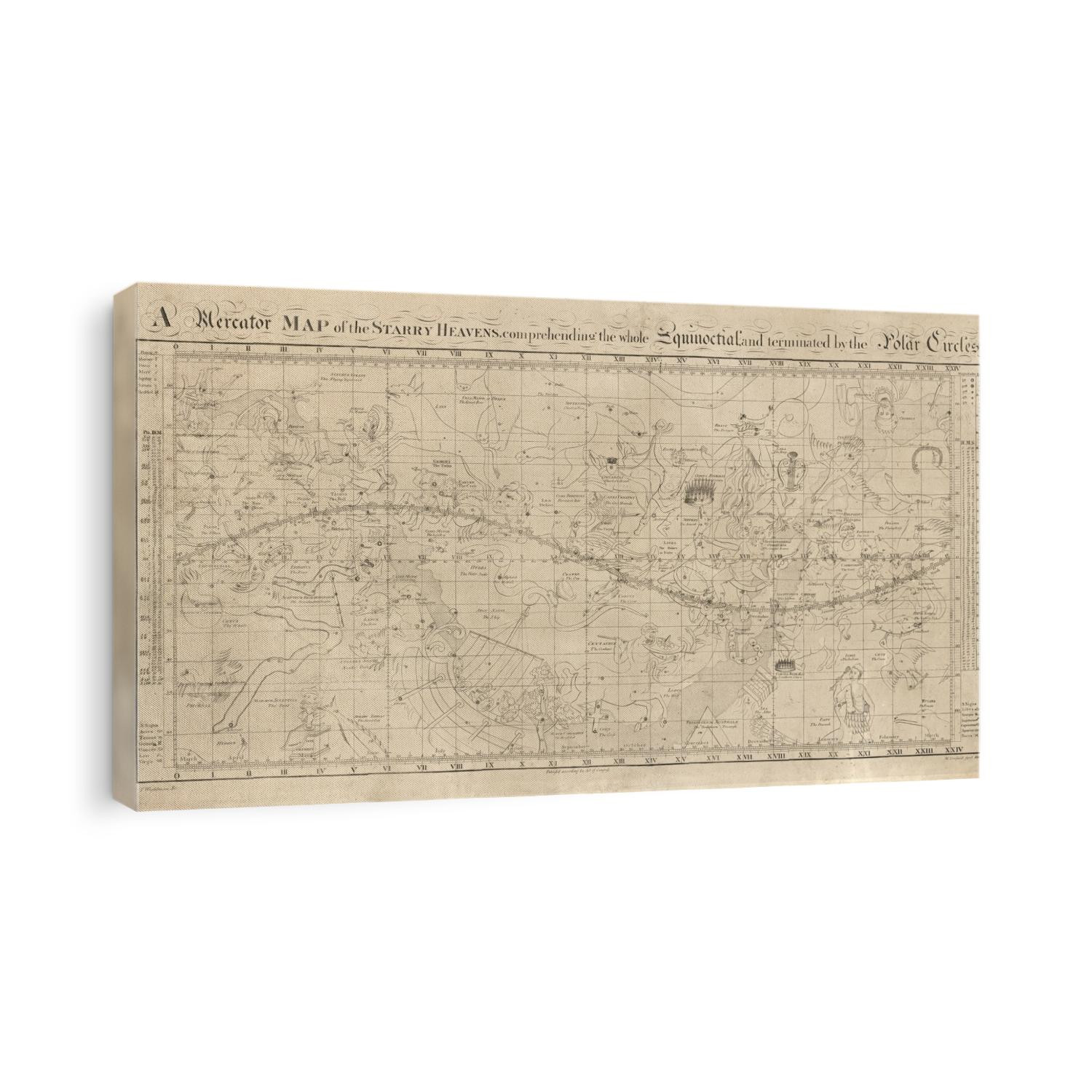 Antique constellation map from 1810 by William Croswell.