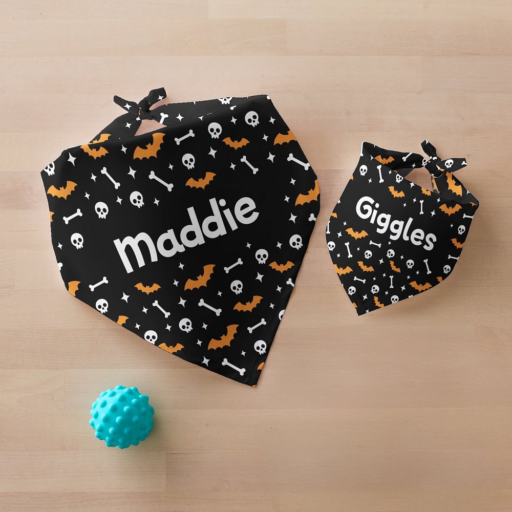 Halloween Bats & Bones Pet Bandana