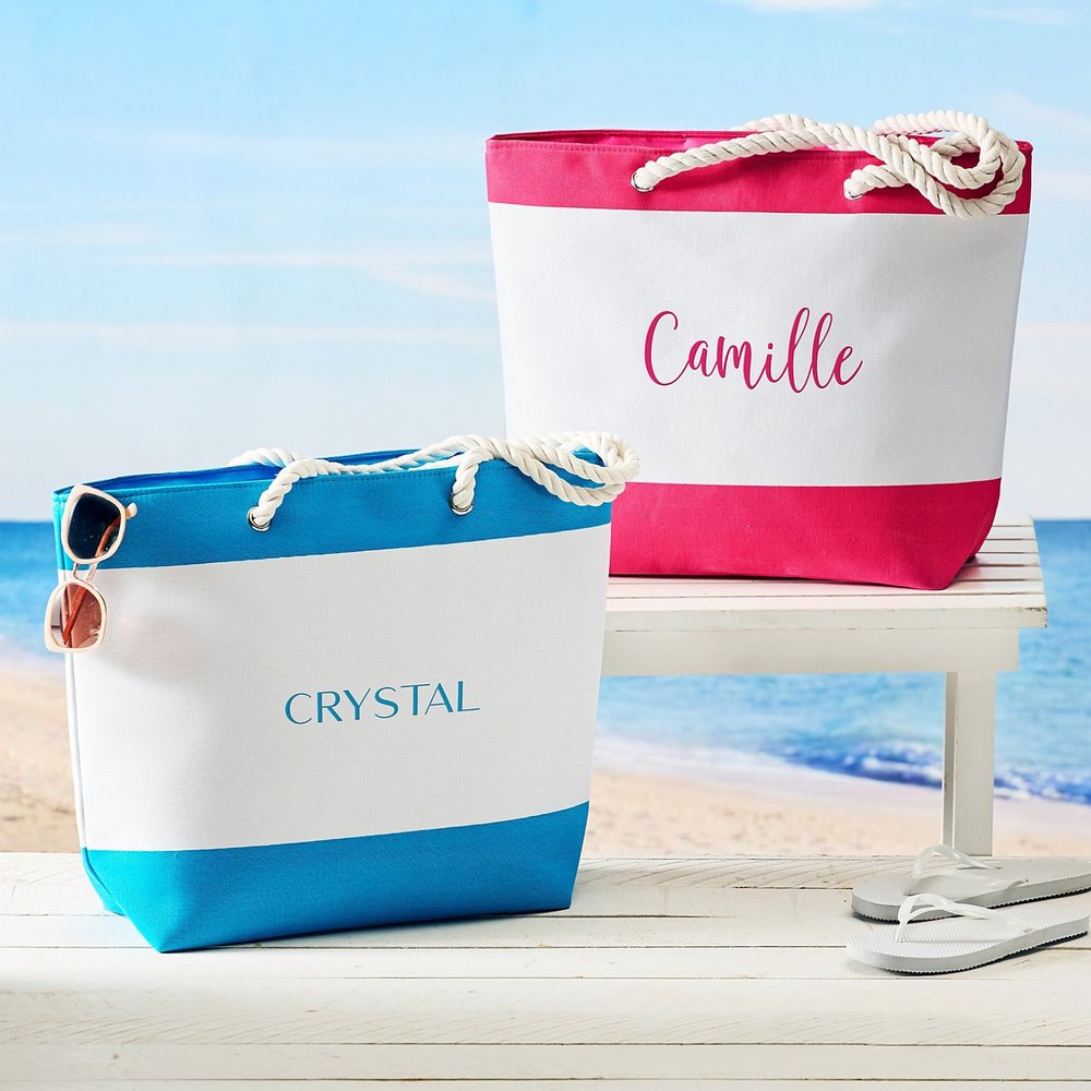 Custom Name Nautical Beach Bag
