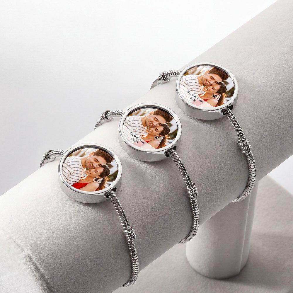 Picture-Perfect Photo Round Charm Bracelet