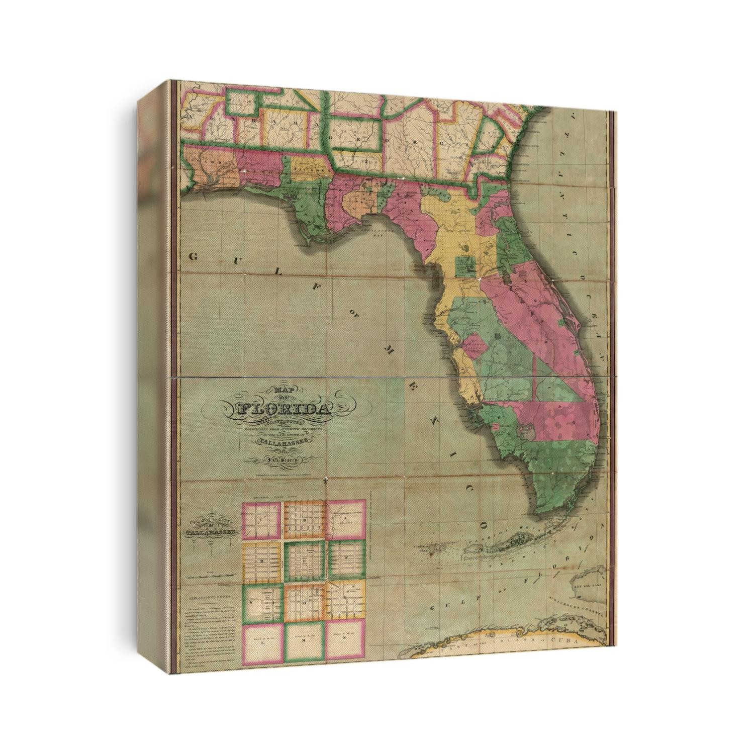 Old map of Florida from 1829 by I. G. Searcy.