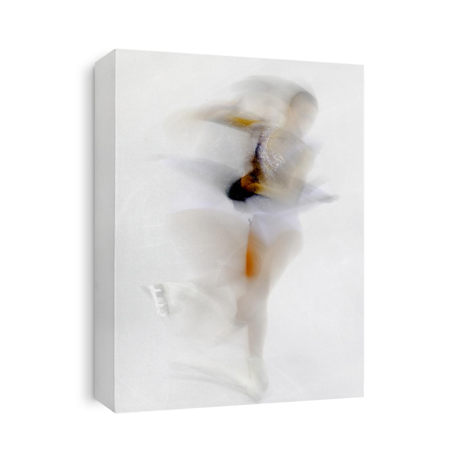 Blurred action of woman figure skater.
