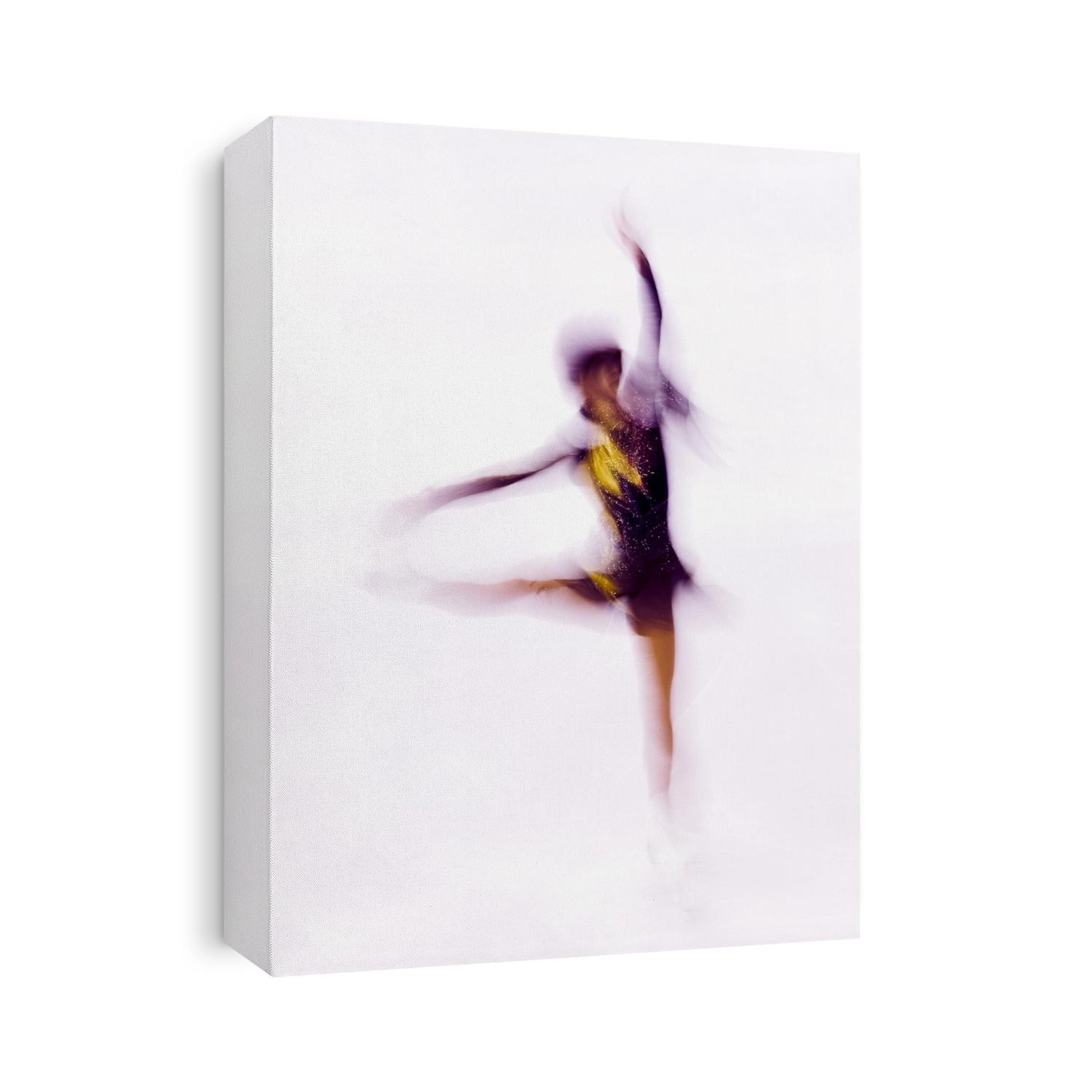 Blurred action of woman figure skater.