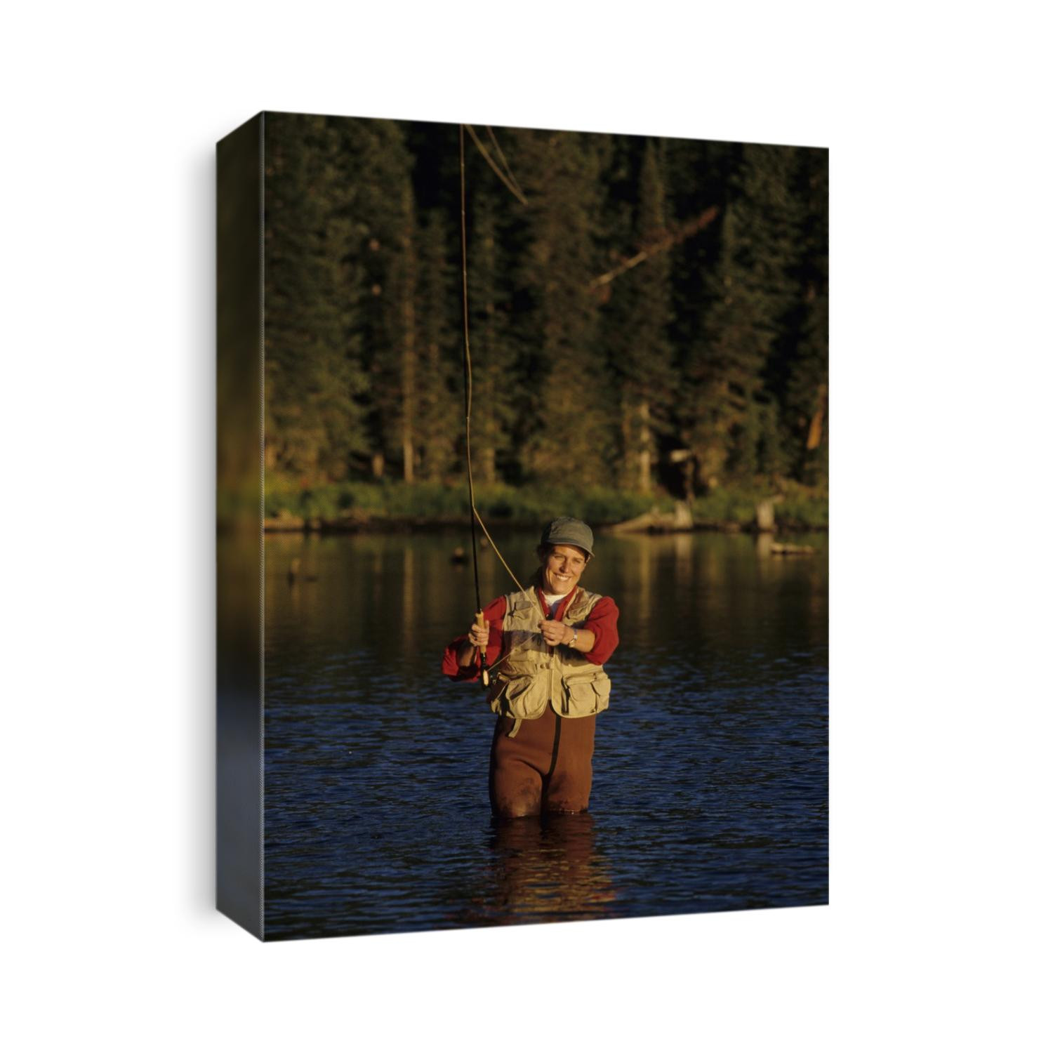 Women fly fishing.