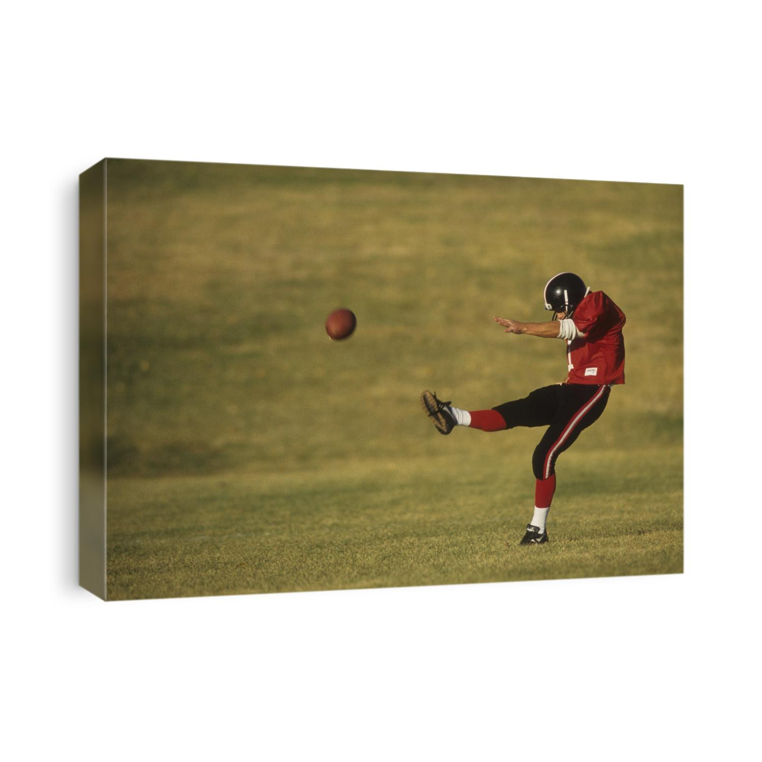 Football kicker in action.,