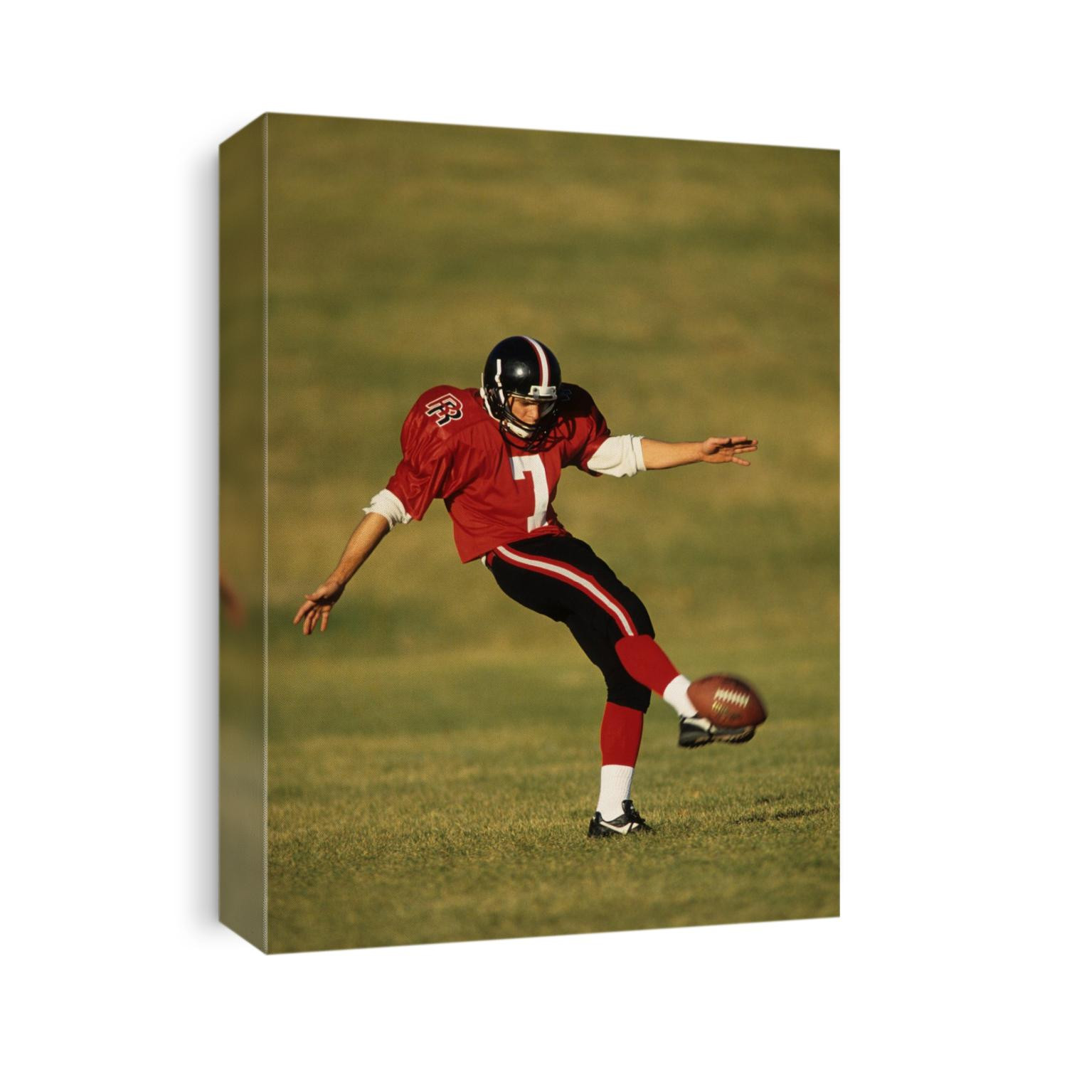Football kicker in action