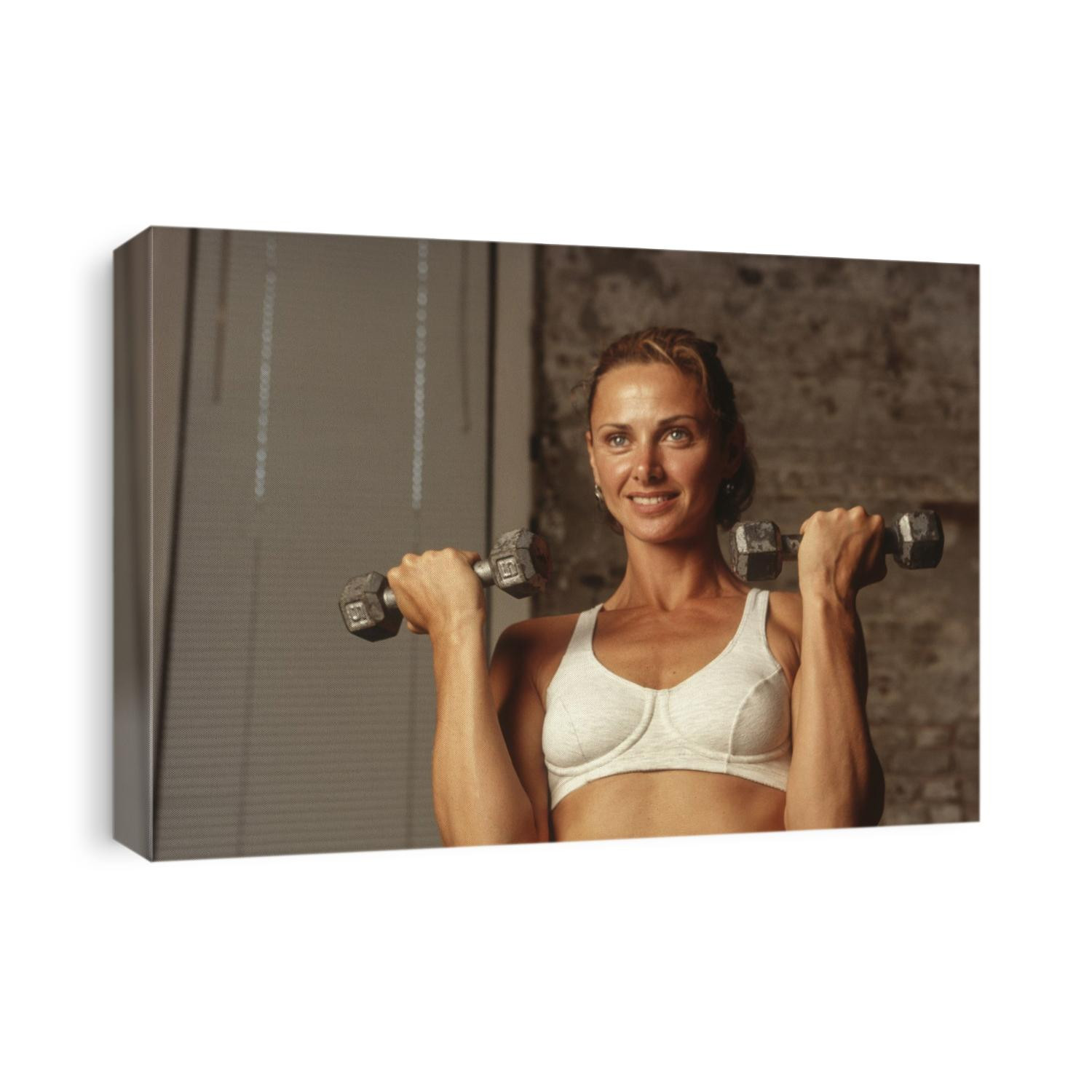 Women working out with hand weights.