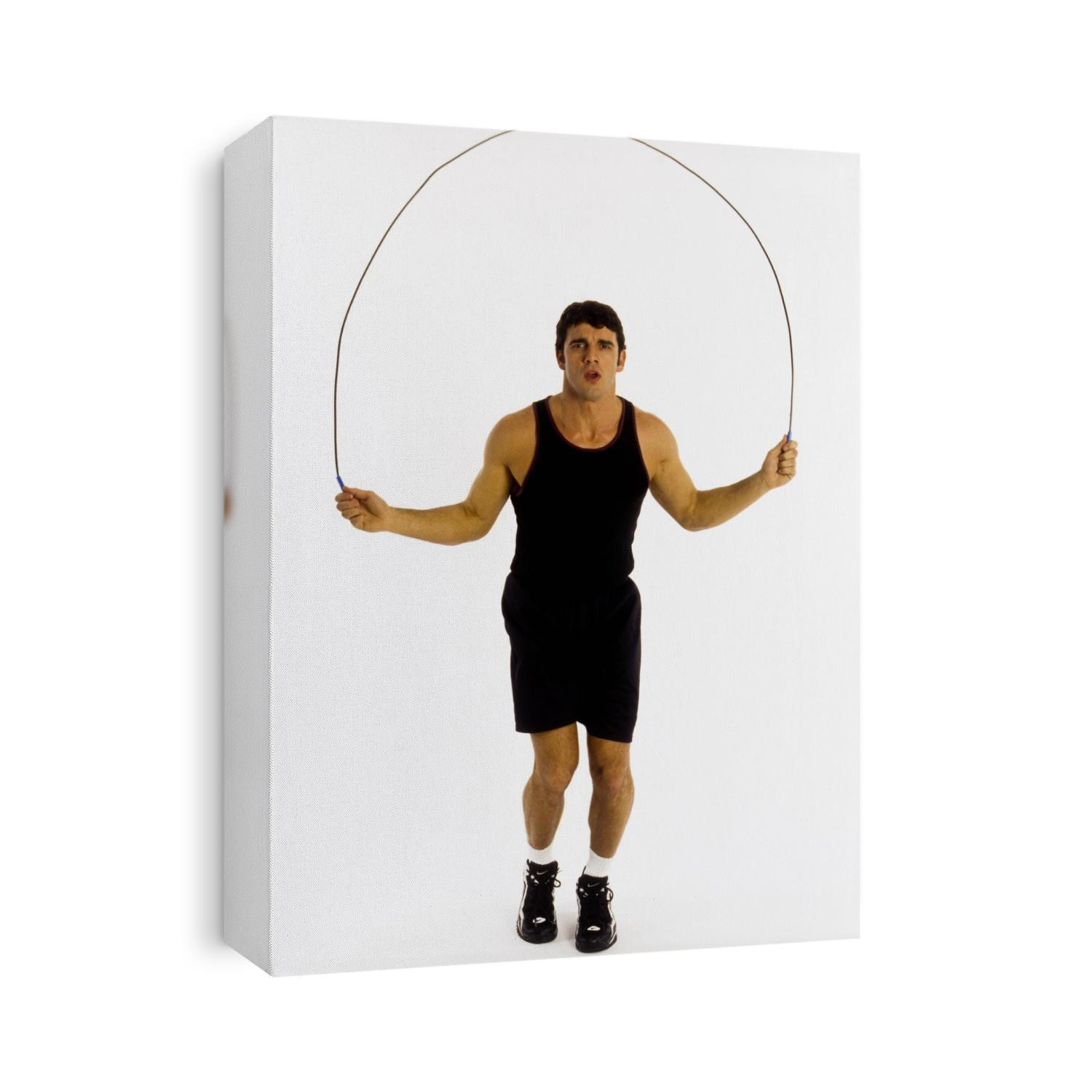 Male jumping rope for fitness.