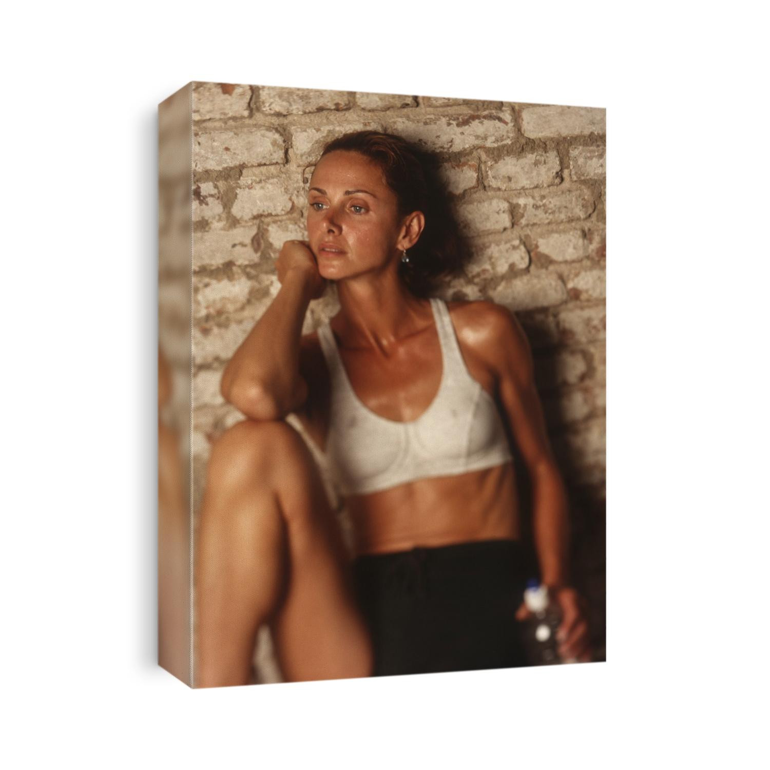 Woman resting after working out.