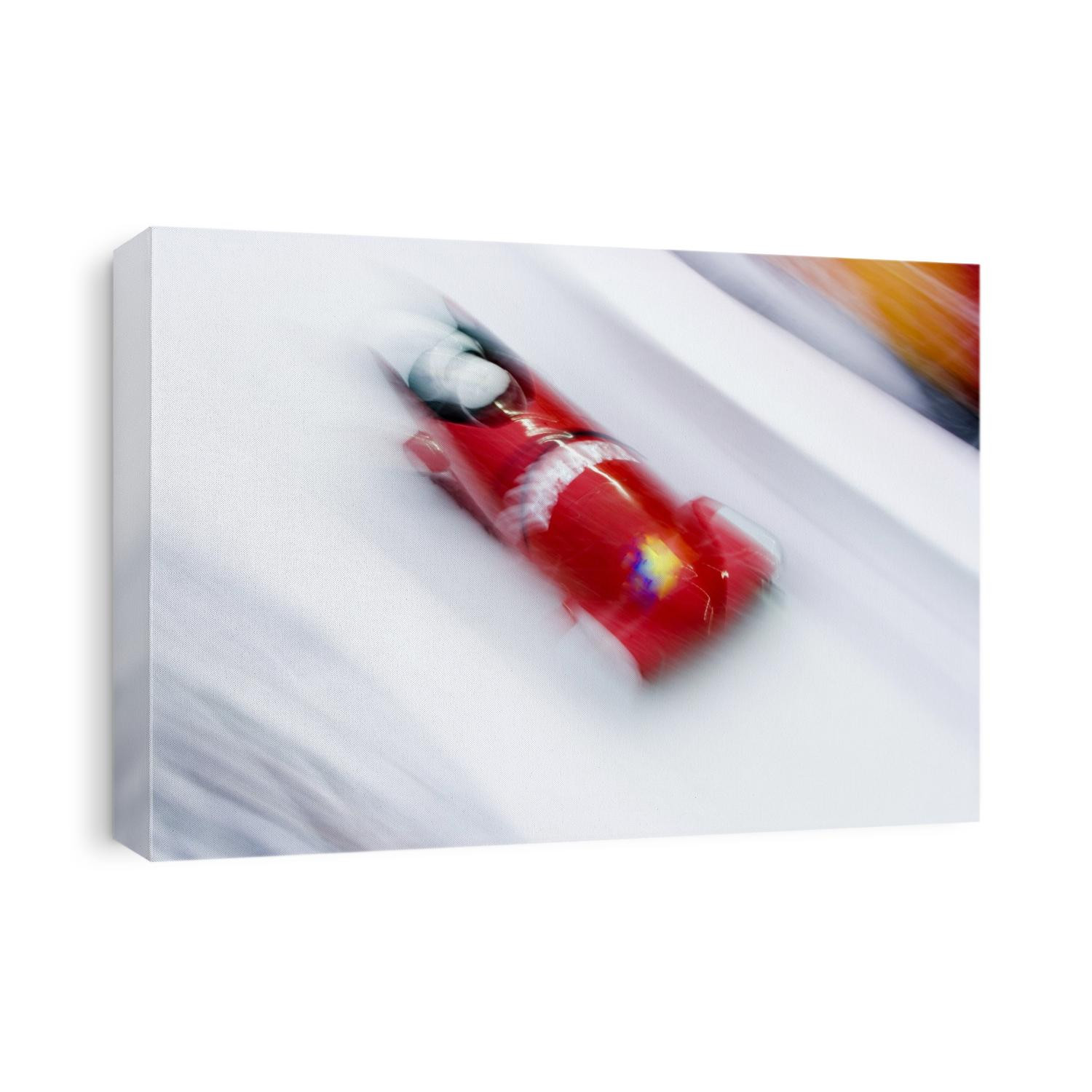 Two man bobsled in action