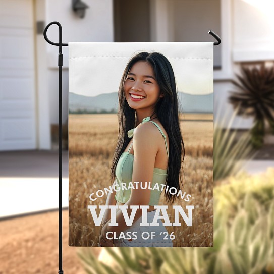 Elite Graduate Photo Garden Flag