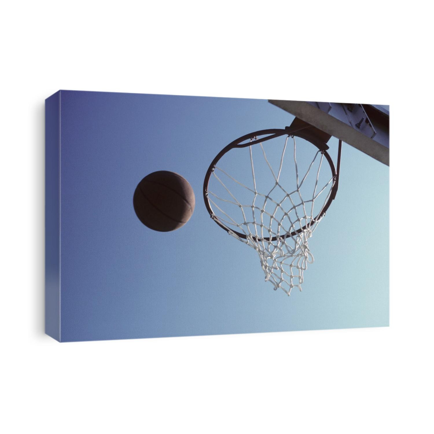 Basketball and hoop.