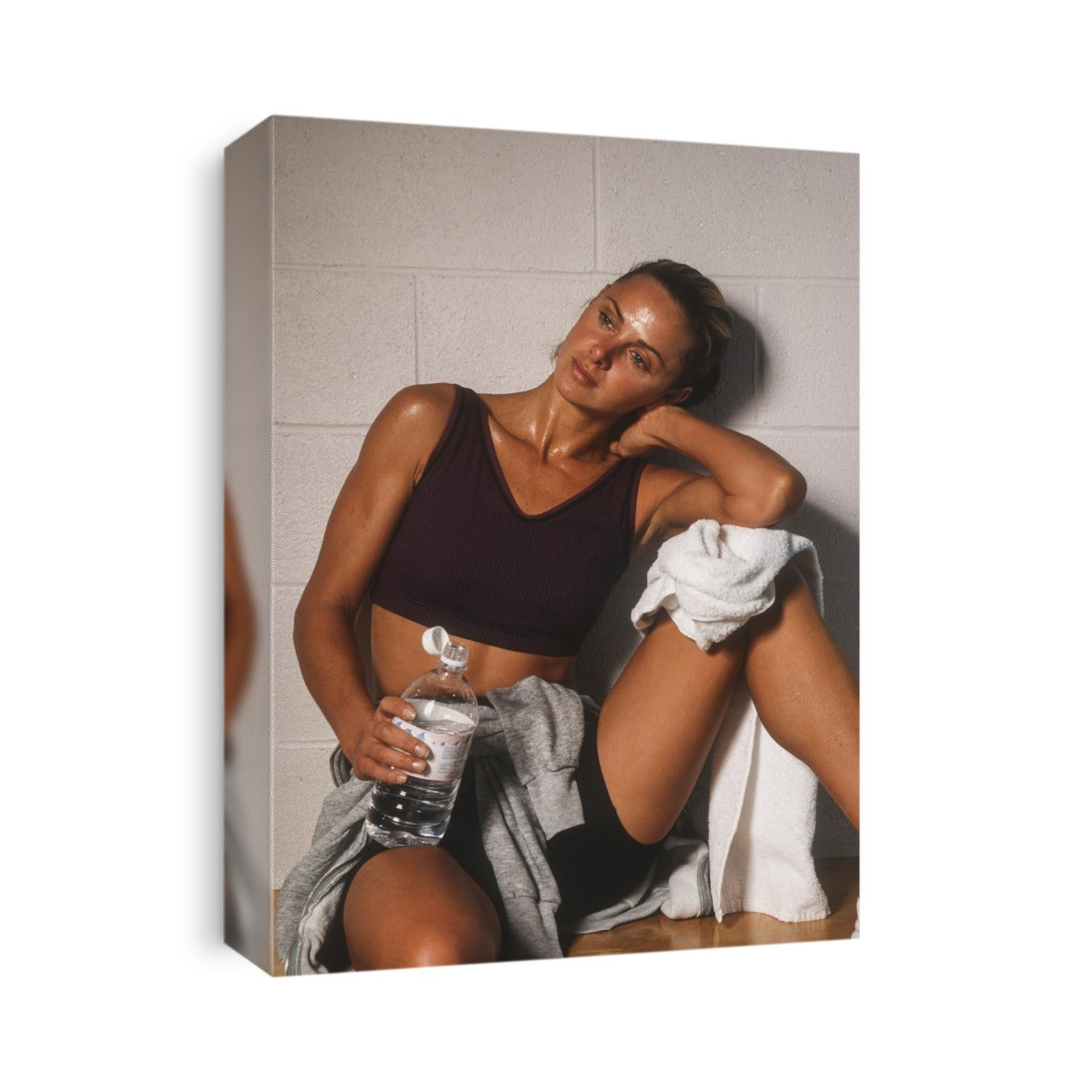 Woman resting after working out.