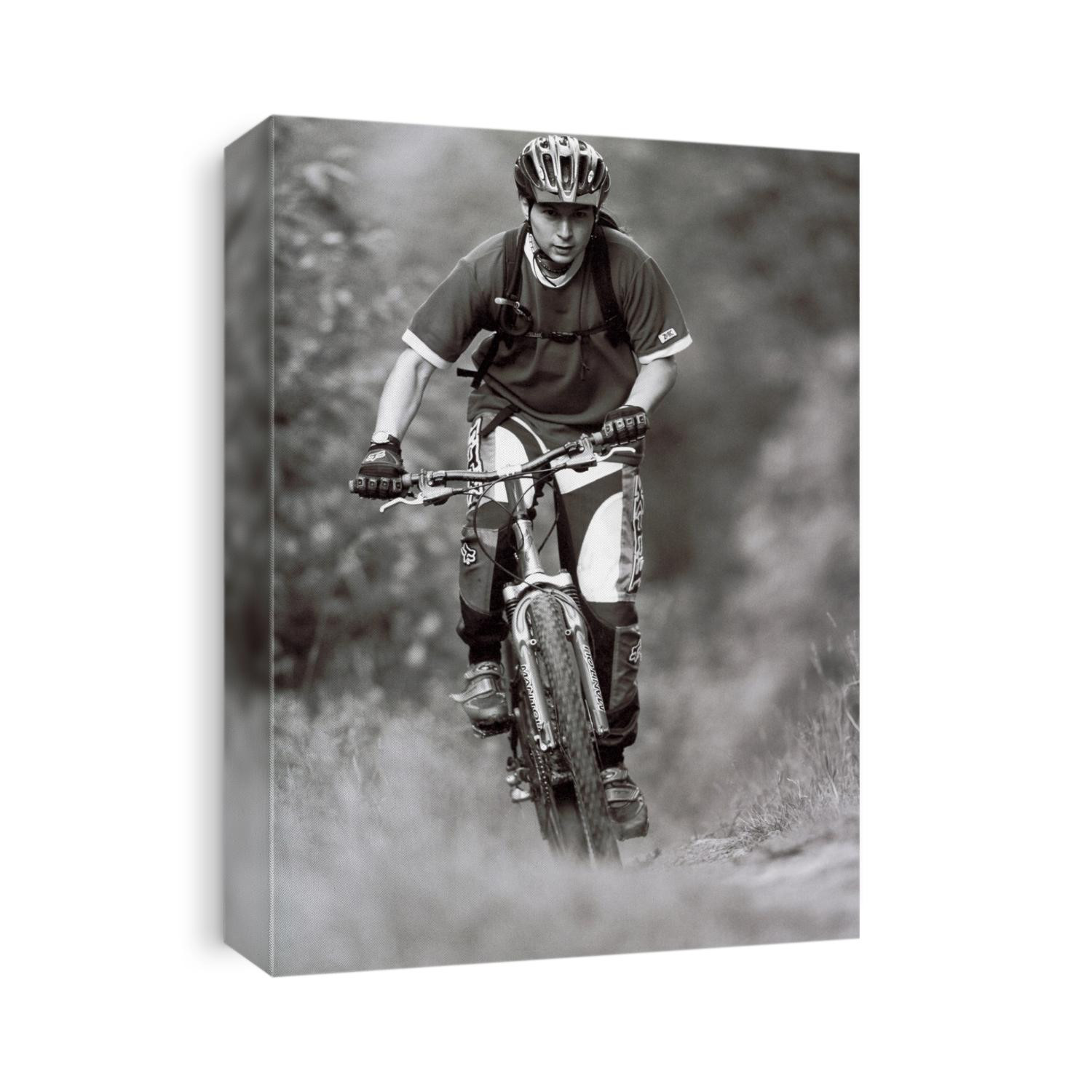 Male mountain biker on the trails