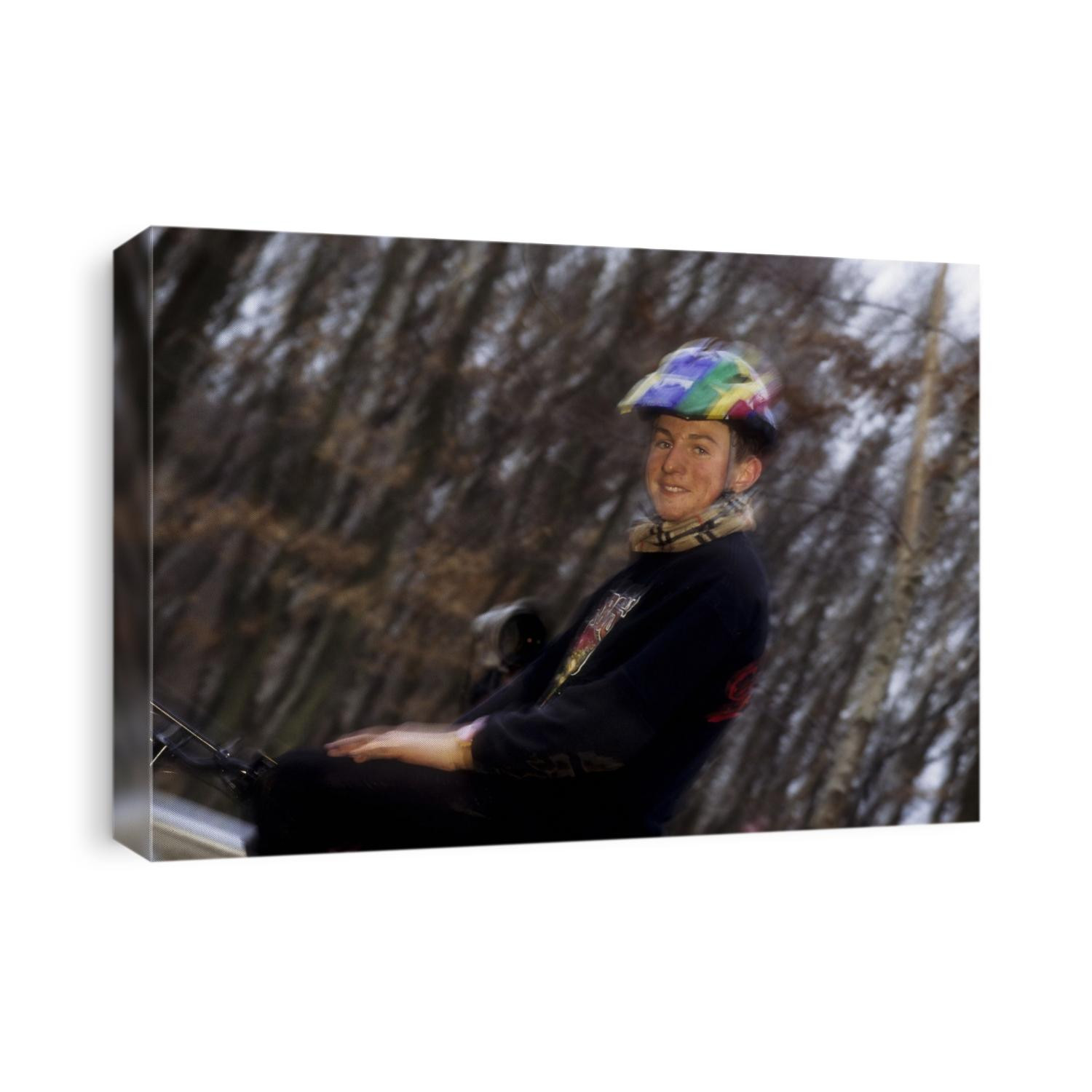 Portrait of young male mountain biker.