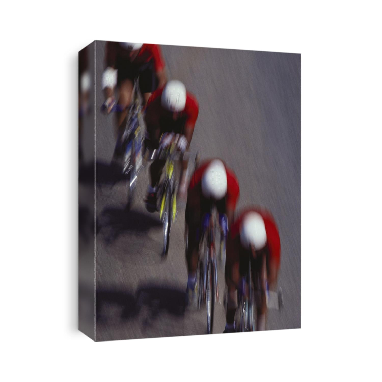 Road cycling team in action.
