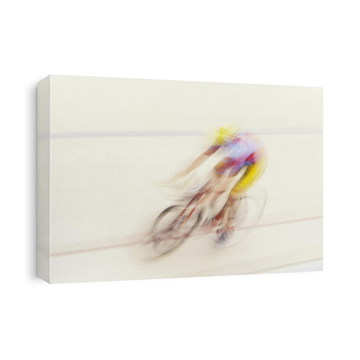 Blured action of cyclist competing on the velodrome.