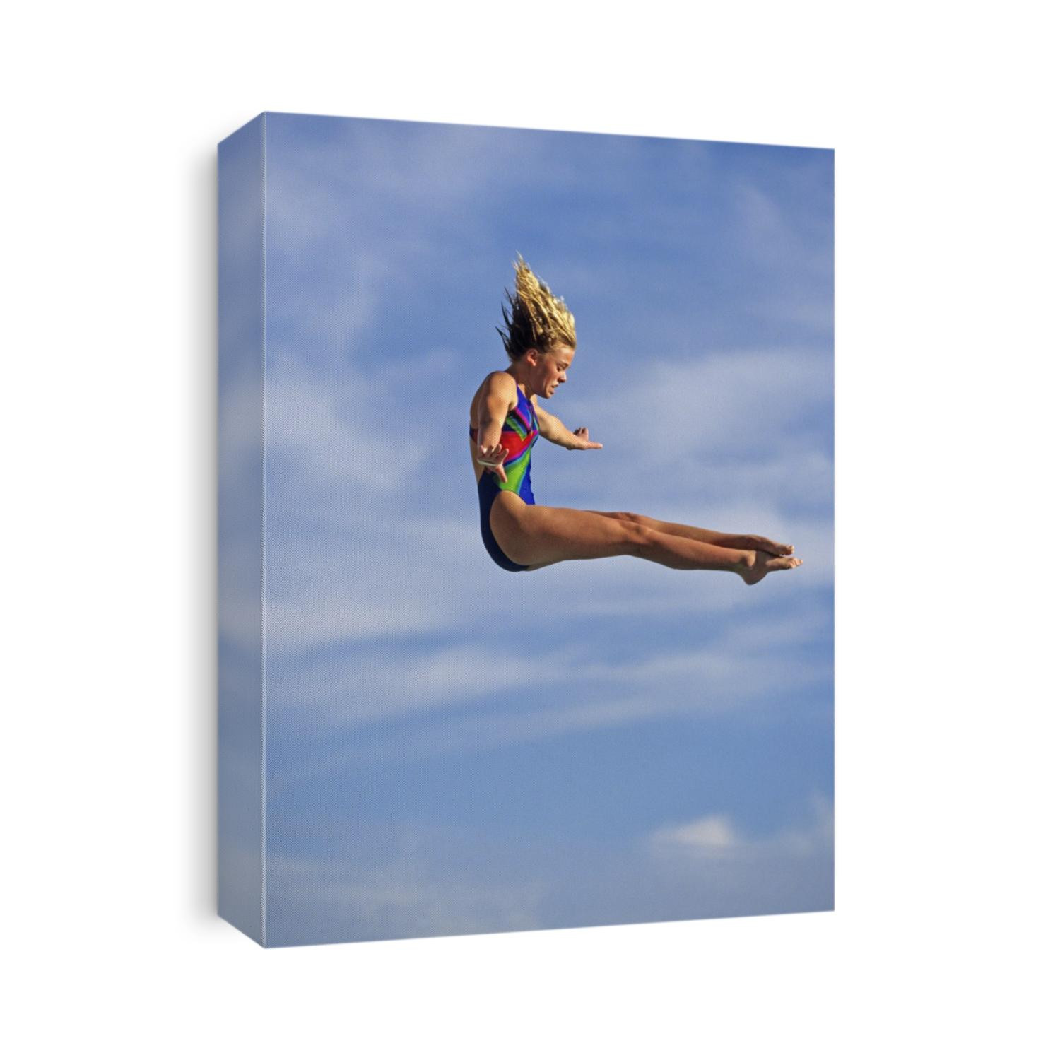 Women diver flying through the air.