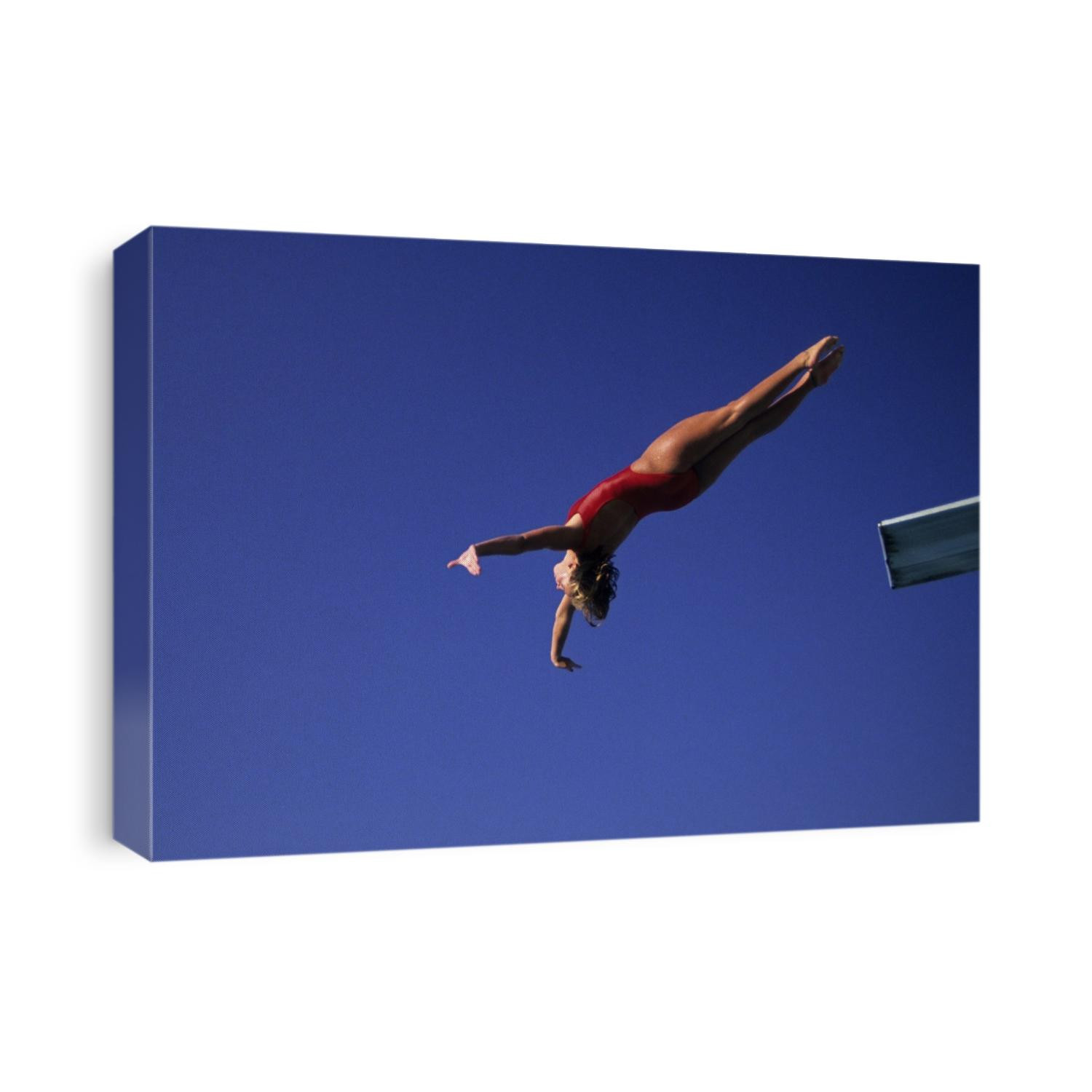 Women diver flying through the air.