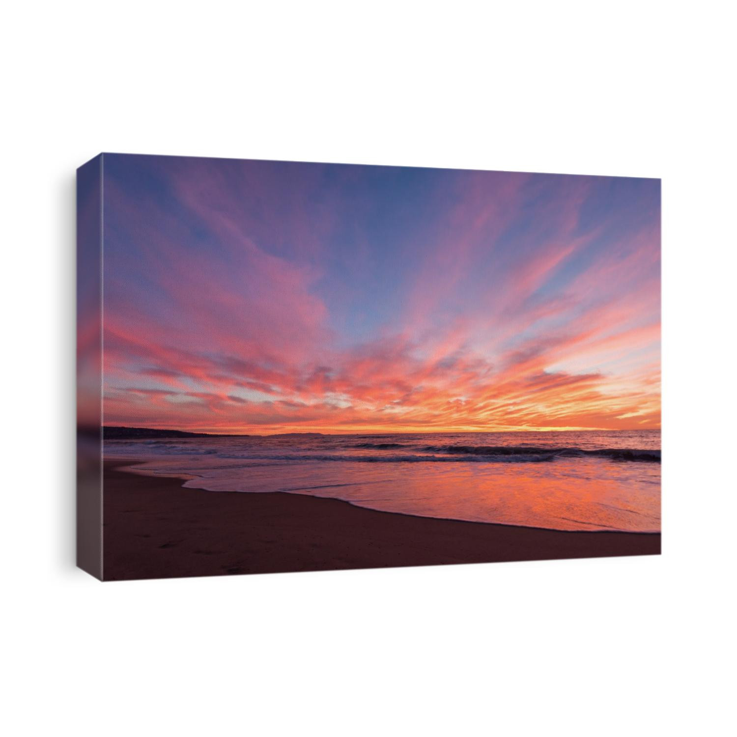 Colorful clouds flow from the horizon in an awesome end of day display