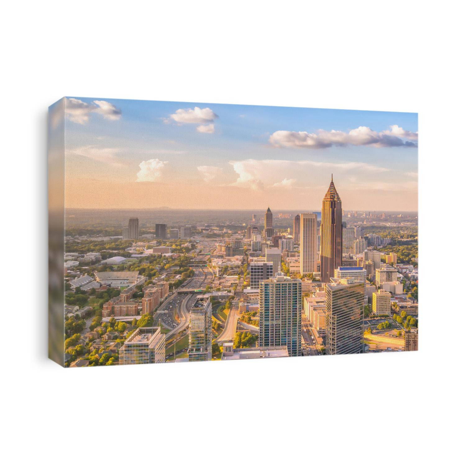 Skyline of Atlanta city at sunset in Georgia, USA