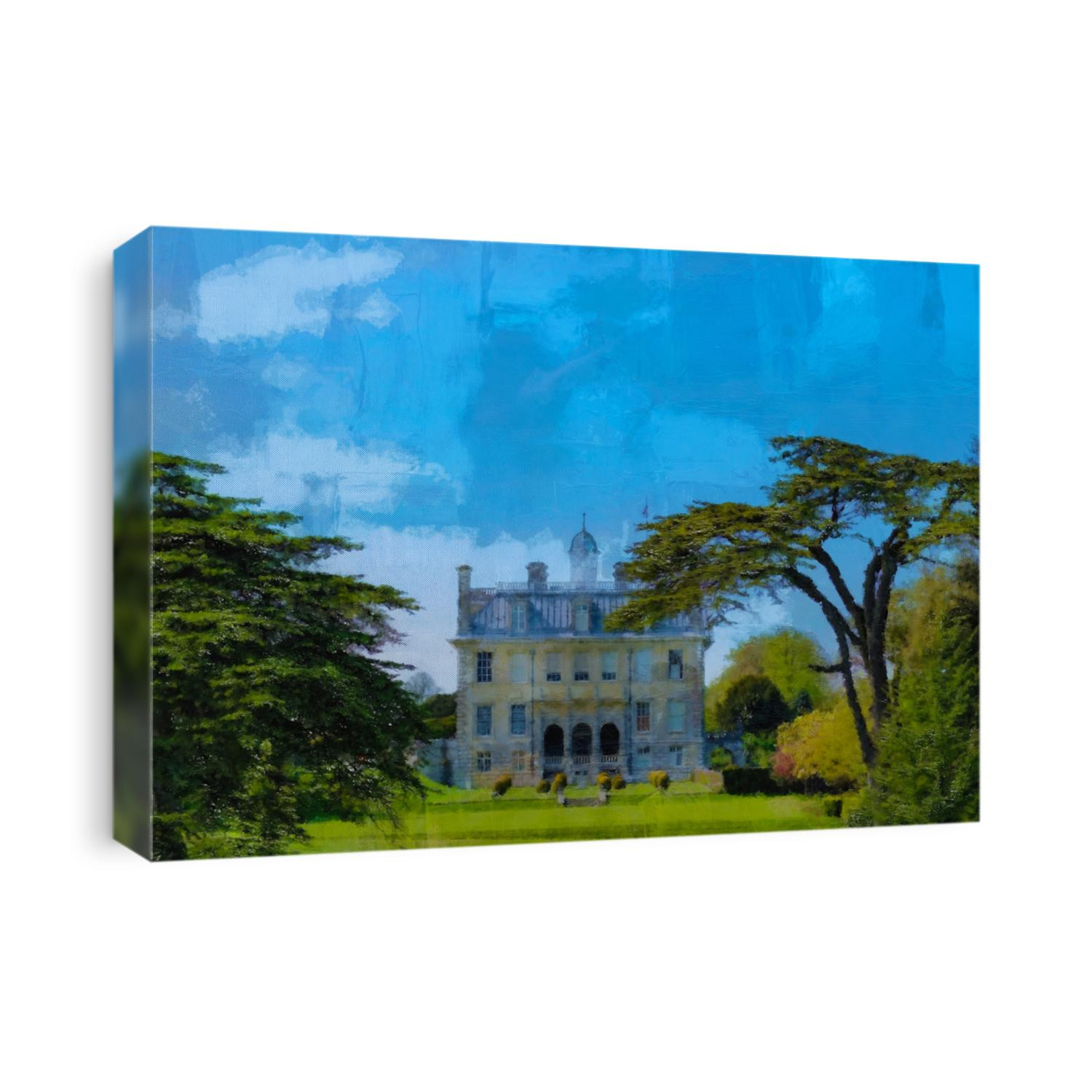 Kinston Lacy a beautiful magnificent English manor house in Dorset created from a photograph as an oil painting