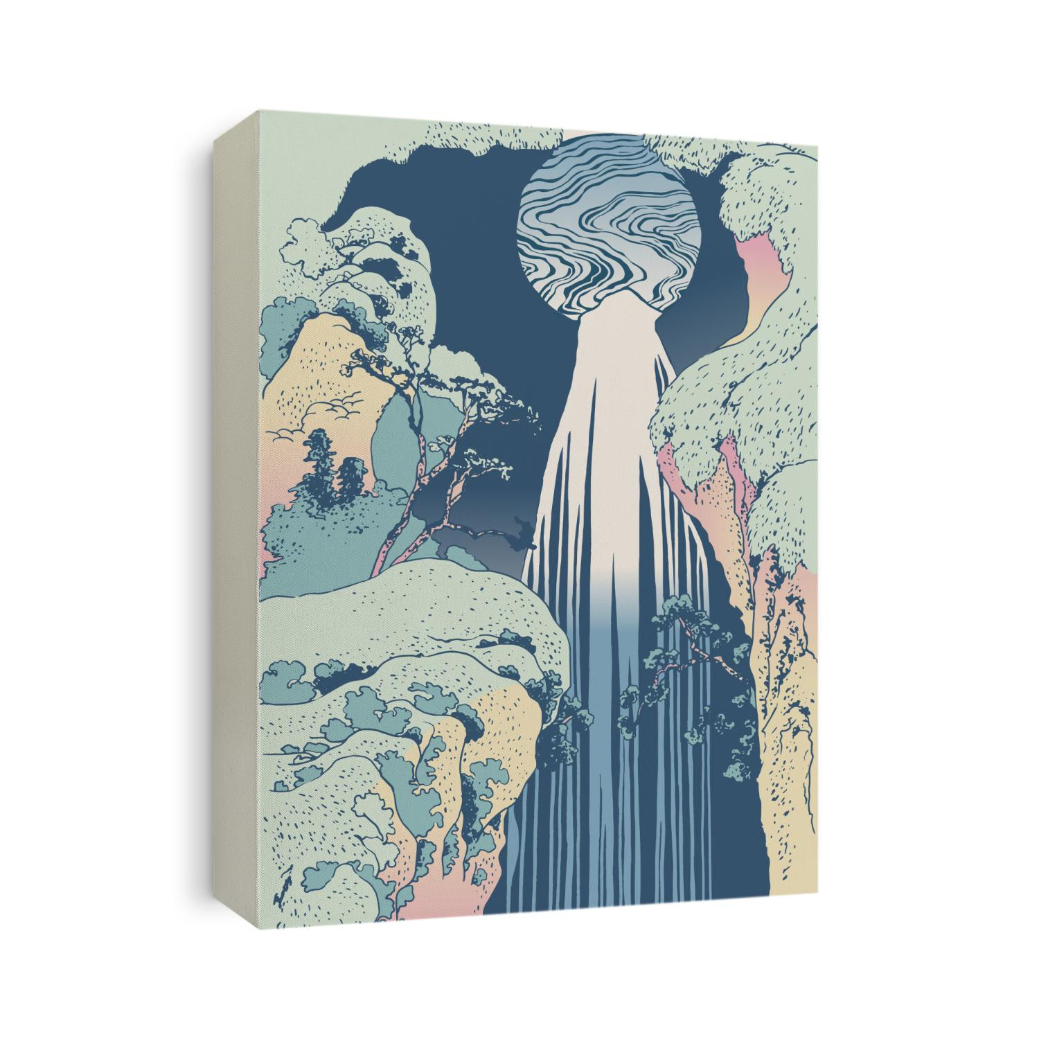 Traditional Japanese painting style. Japanese Art. Oriental design. Poster design.