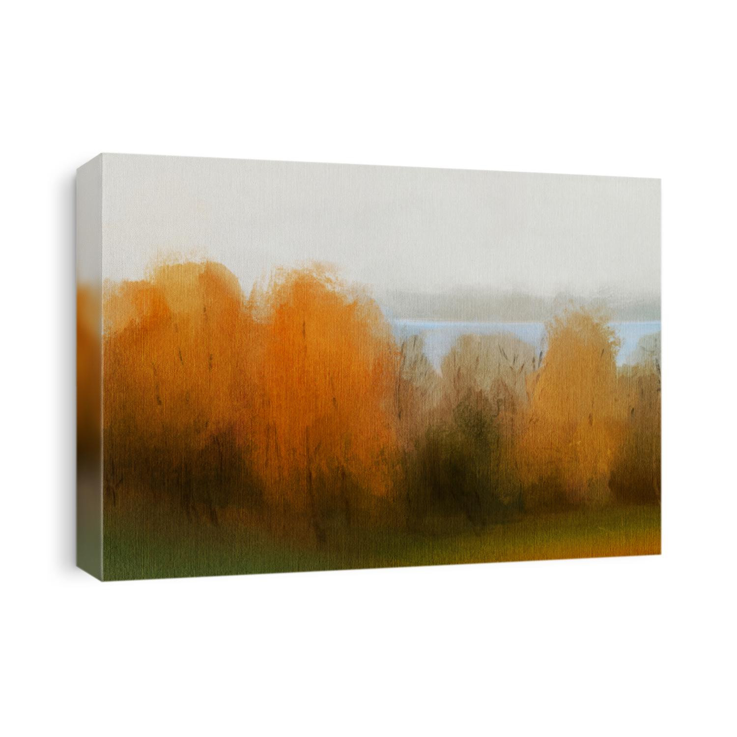 Abstract impressionism. Autumn  Landscape. Modern painting.  Hand-drawn illustration. 