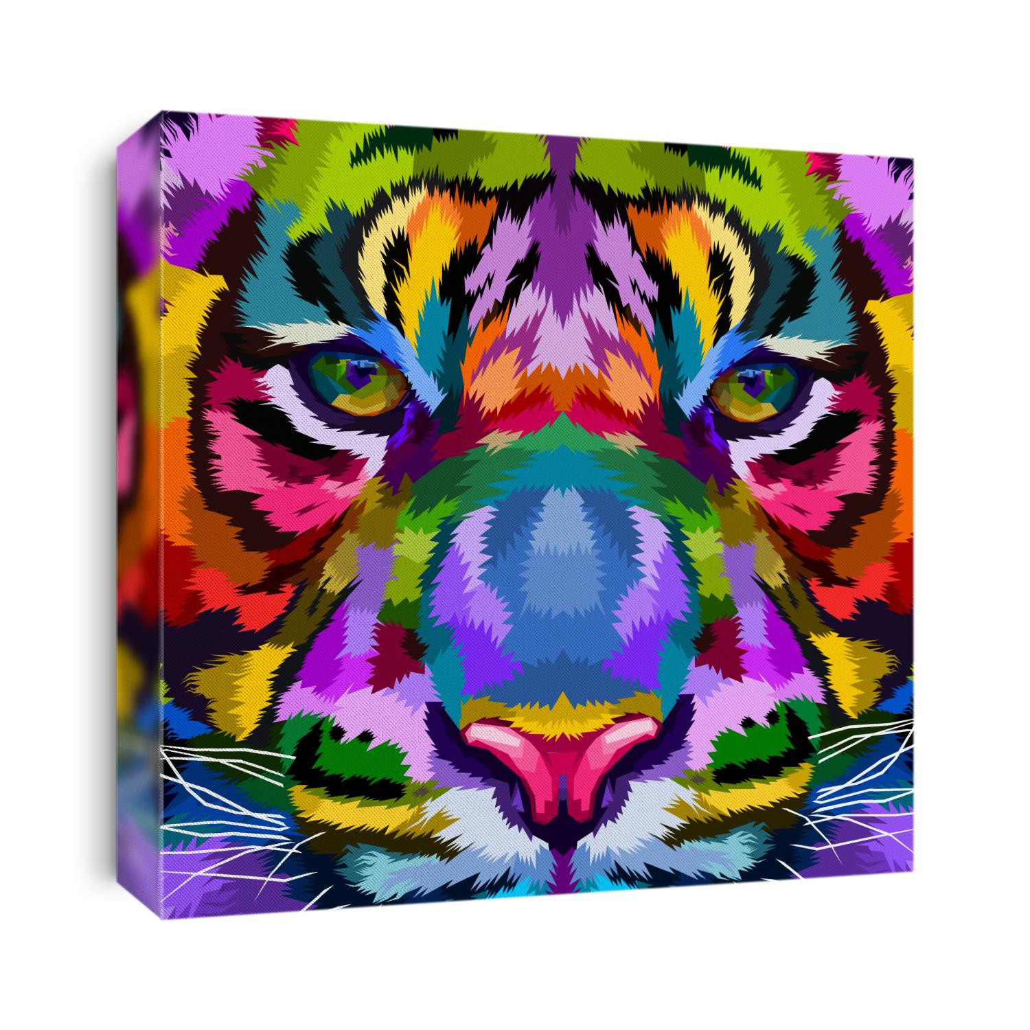 Close-up of Tigers face on abstract pop art style