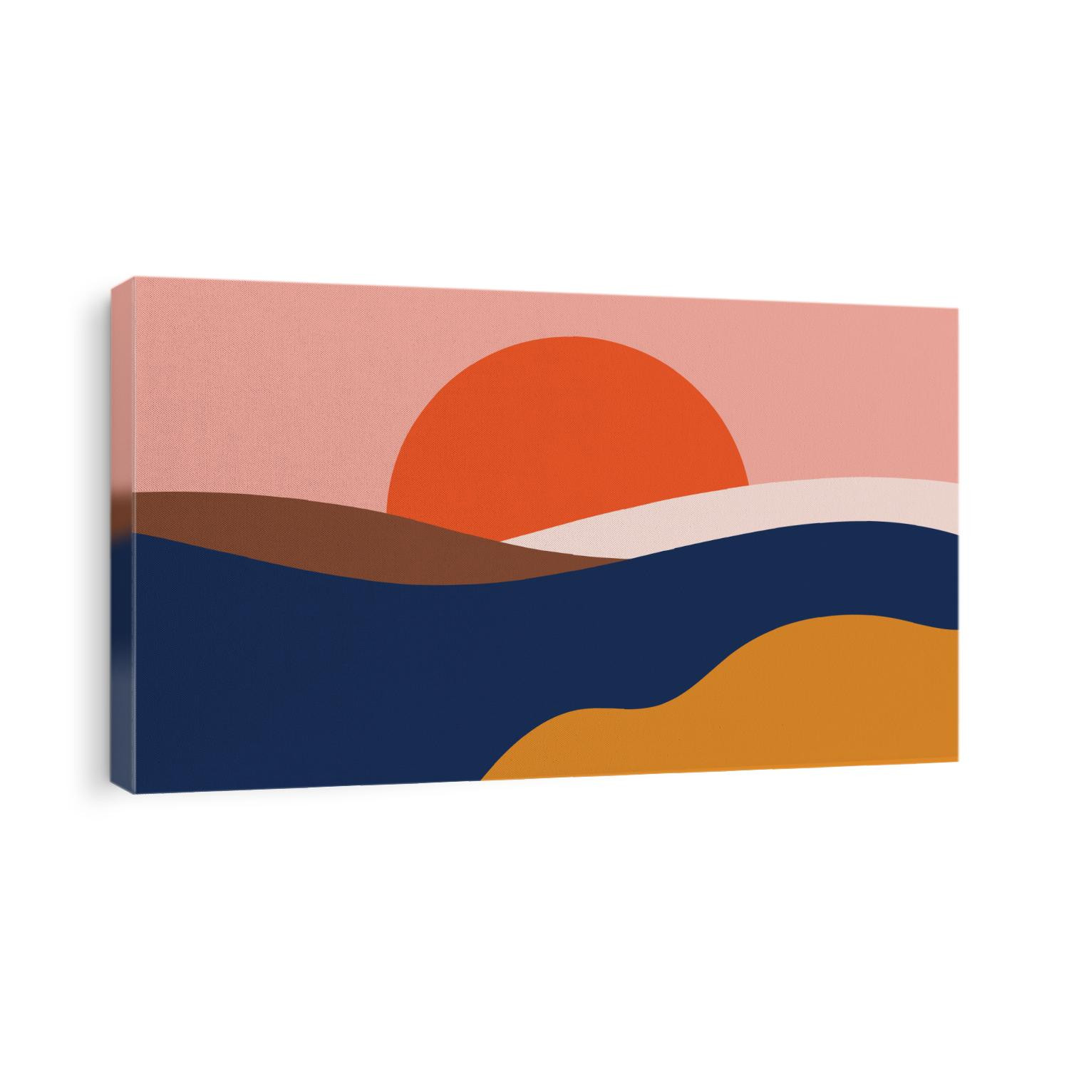 Colorful background with landscape, abstract mountains.  Abstract colored backdrop with hand-drawn elements or curves. Creative vector illustration  - poster design.