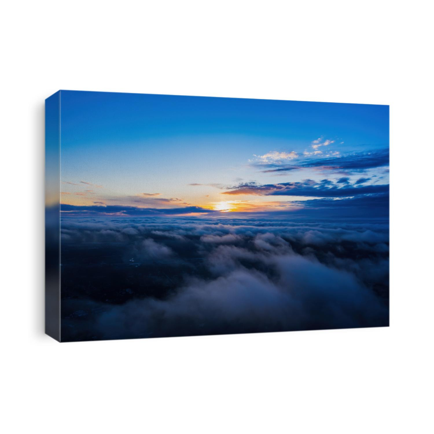 Sunset on blue sky. Blue sky with some clouds. blue sky clouds, summer skies, cloudy blue sky