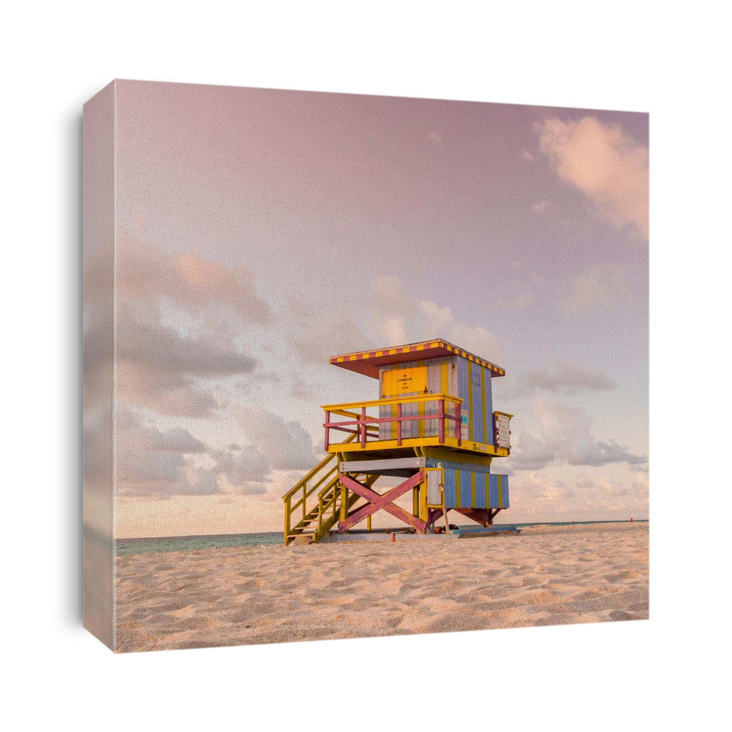 Colorful Lifeguard Tower in South Beach, Miami Beach, Florida