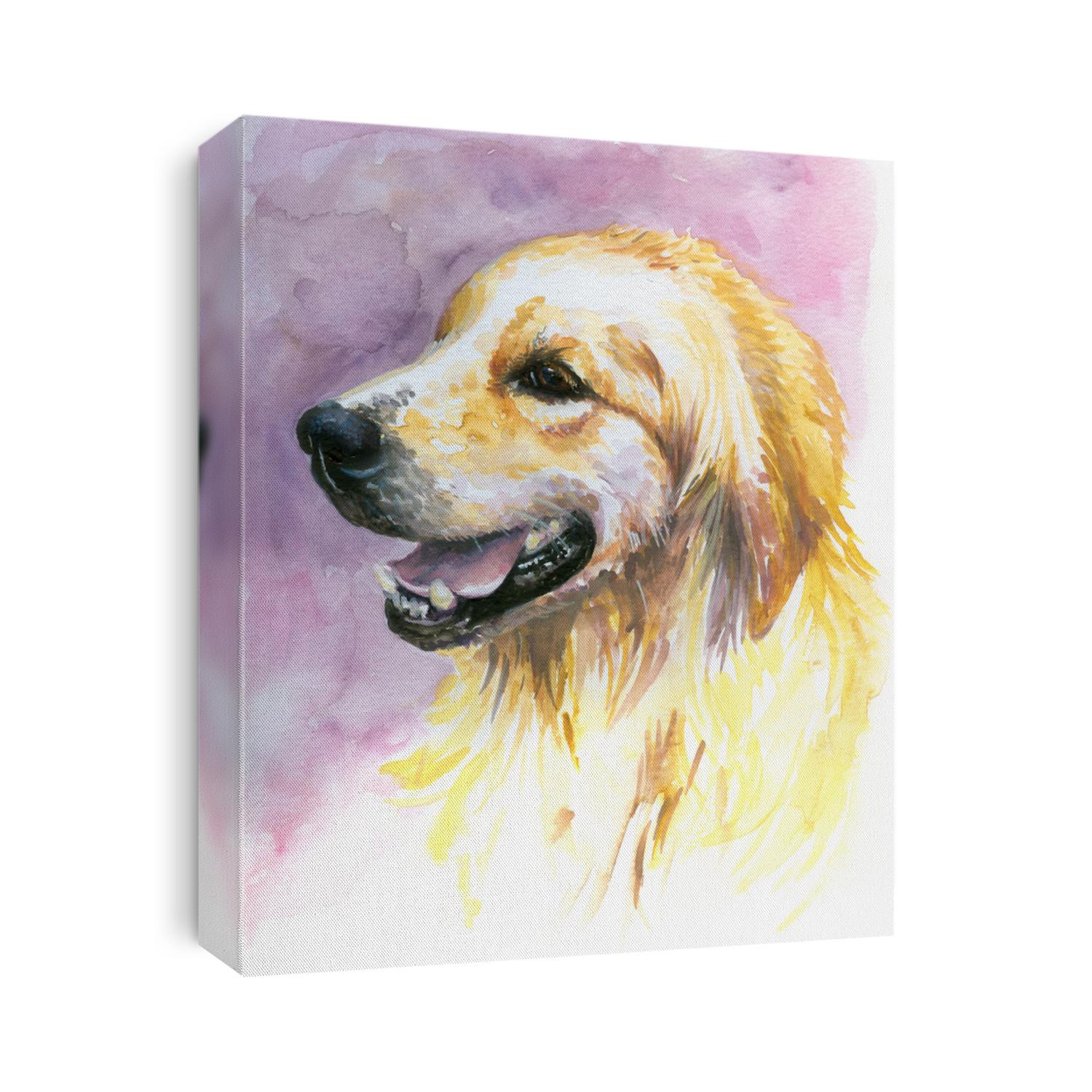 Portrait of sweet ,yellow dog watercolor painted.Picture I painted by myself.