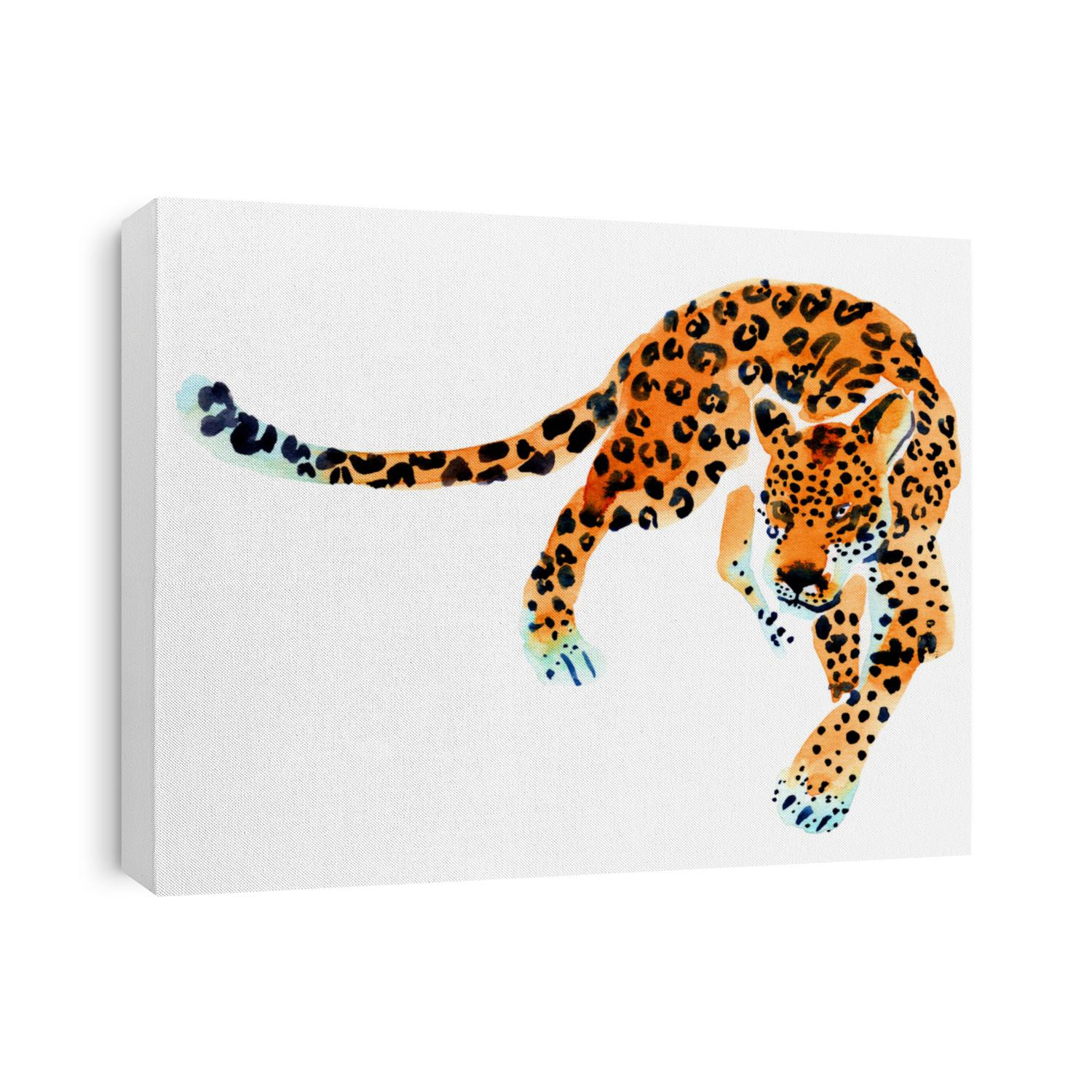 Beautiful watercolor wild cat. The jaguar.