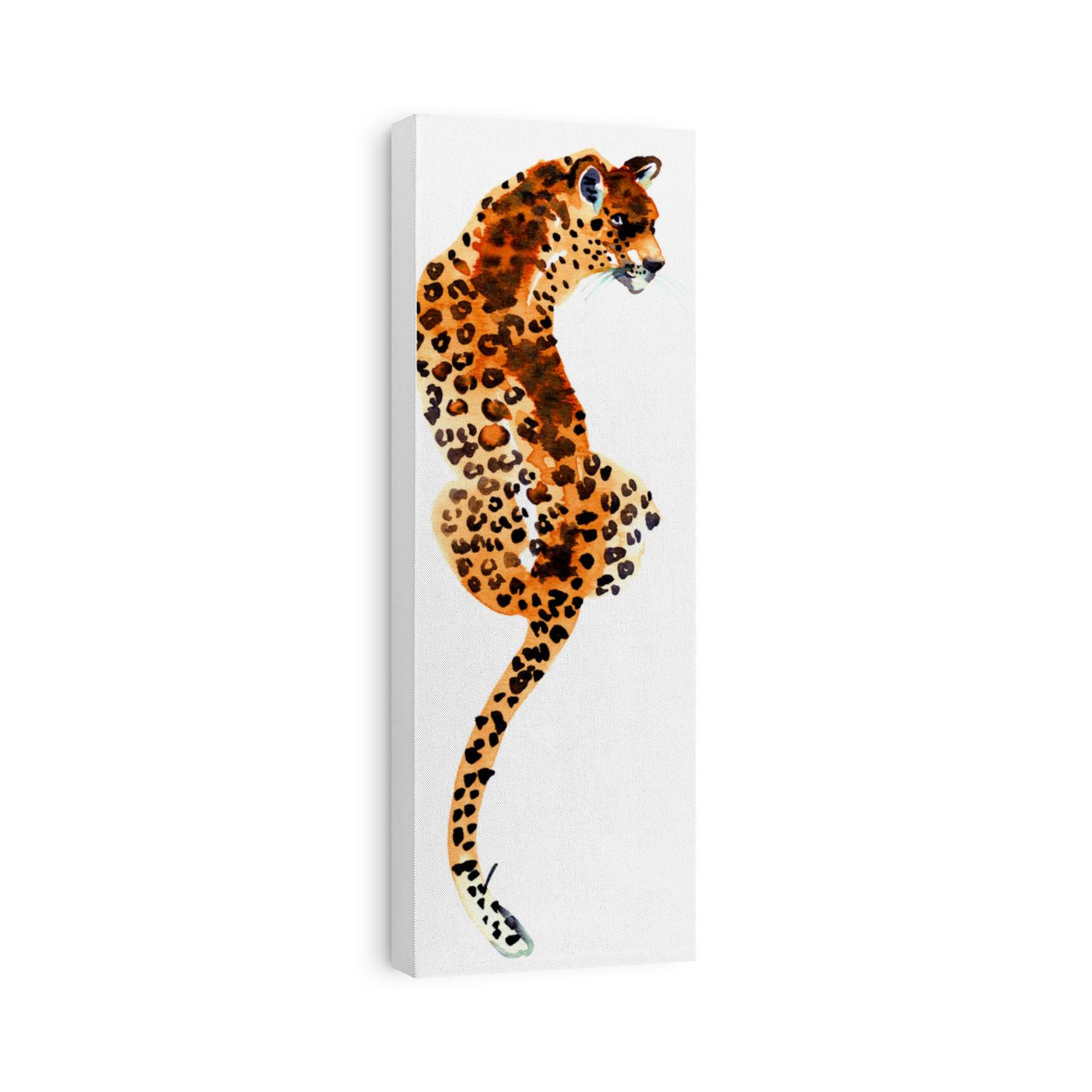 Beautiful watercolor wild cat. The Leopard.