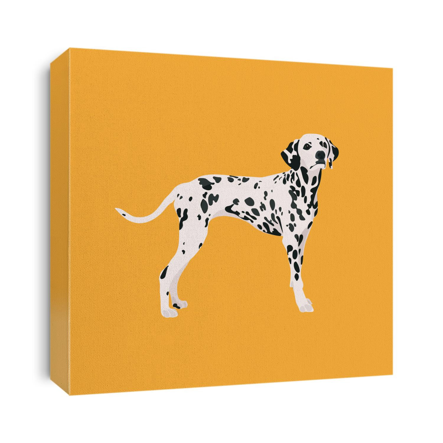 Dog dalmatian vector illustration colorful with hand drawn banner woof-woof